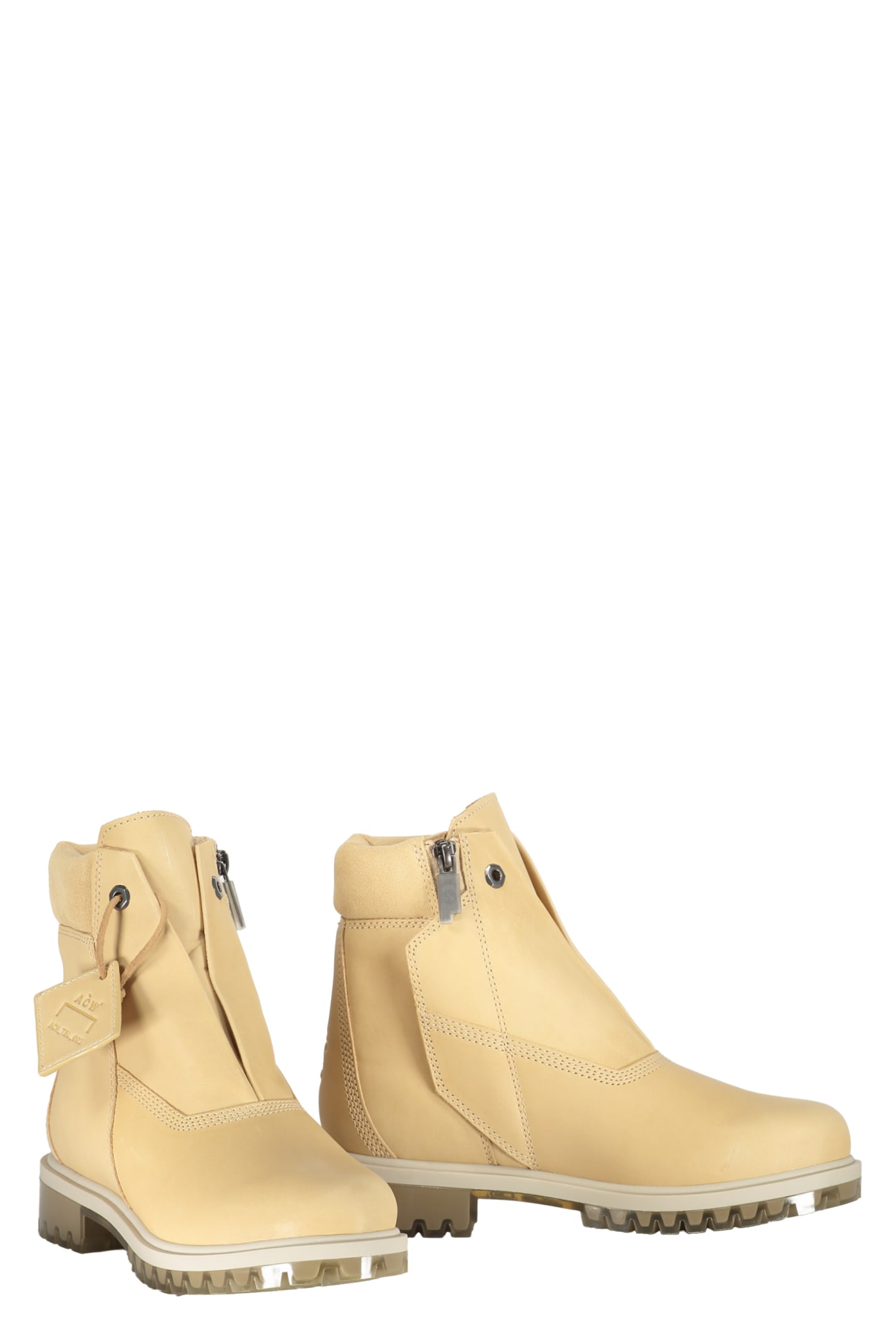 Shop A-cold-wall* A-cold-wall X Timberland Leather Boots In Beige