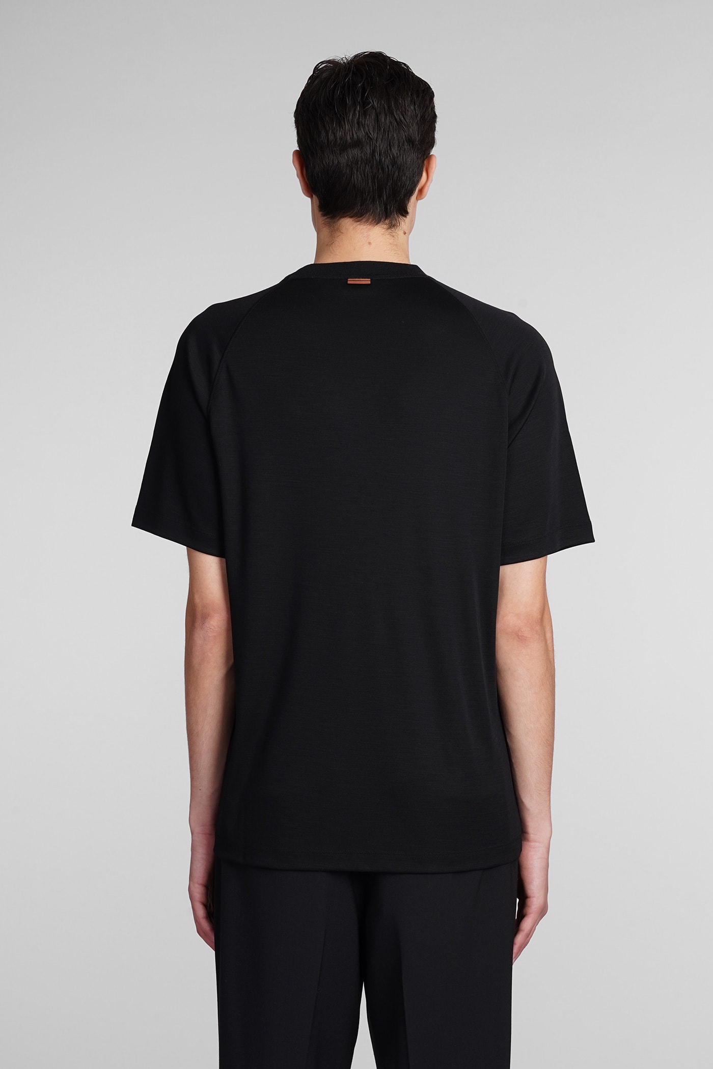 Shop Zegna T-shirt In Black Wool