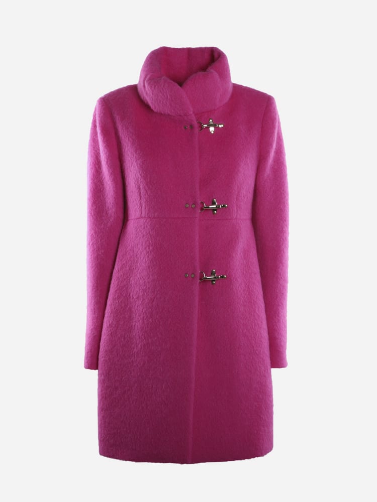 Fay Romantic Coat In Wool And Mohair