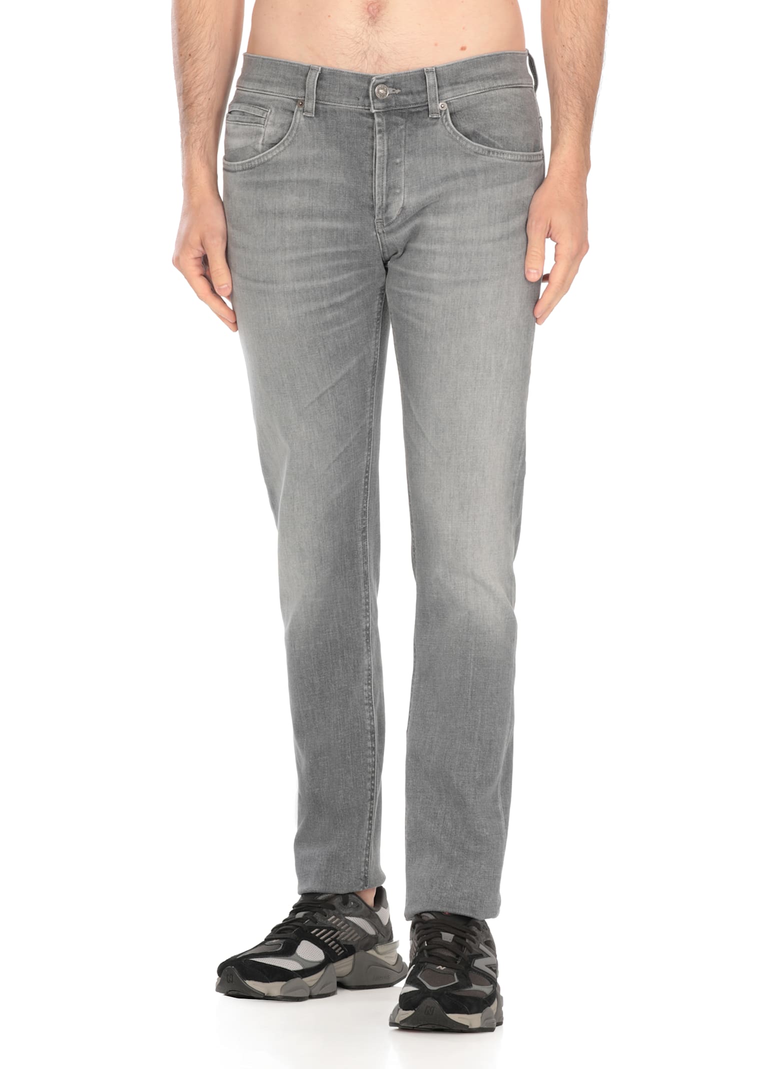 Dondup Denim Trousers With Belt Loops In Blue