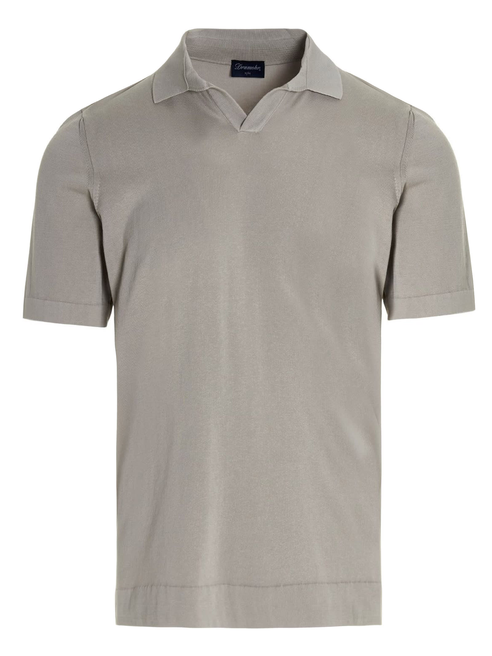 Drumohr Dove Grey Cotton T-shirt