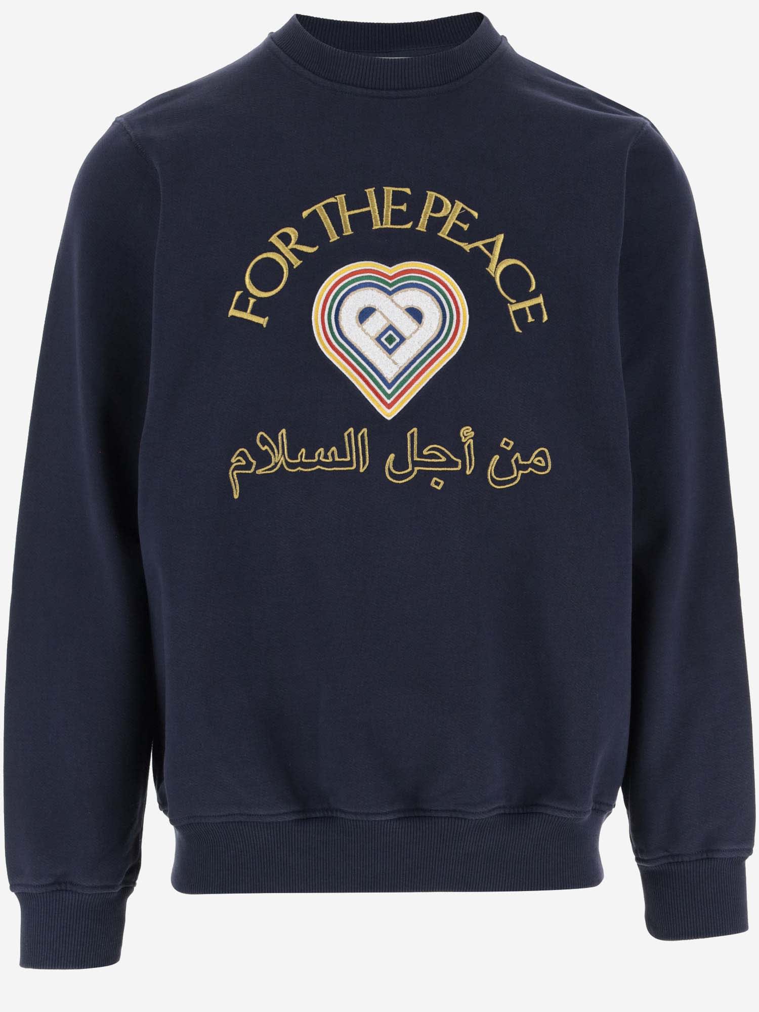Shop Casablanca Cotton Sweatshirt With Graphic Print
