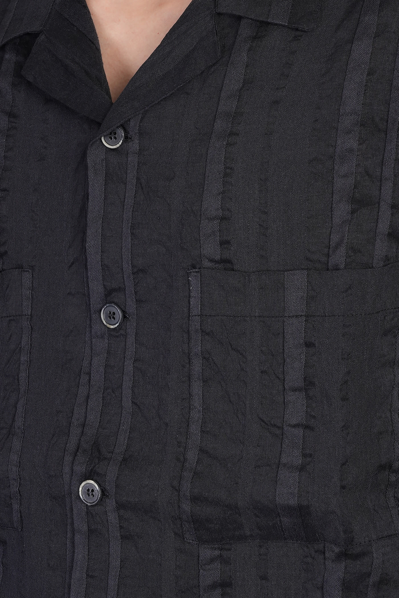 Shop Barena Venezia Solana Shirt In Black Linen