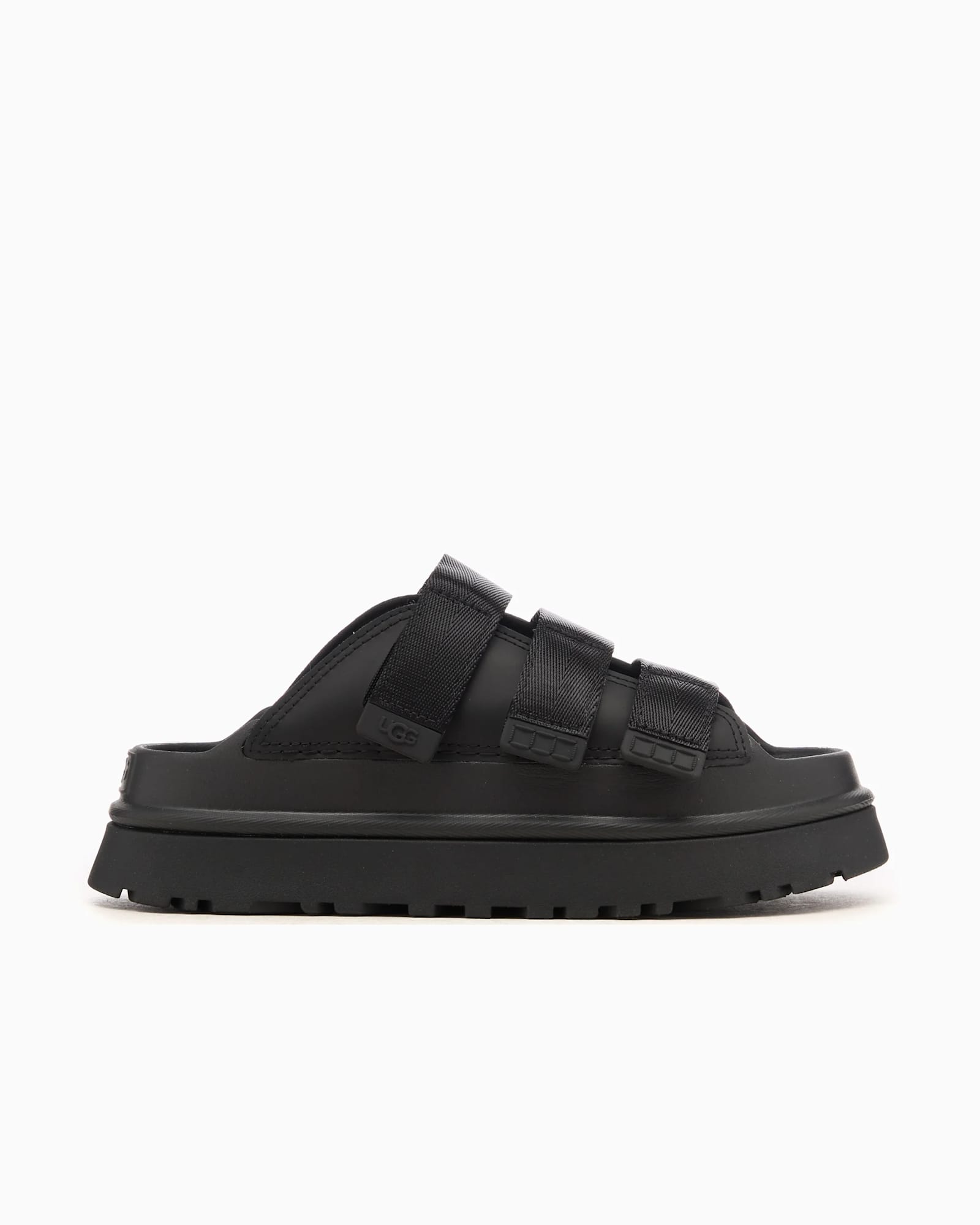 Ugg Golden Glow Black Sandals With Round Open Toe In Tech Fabric Woman In Black