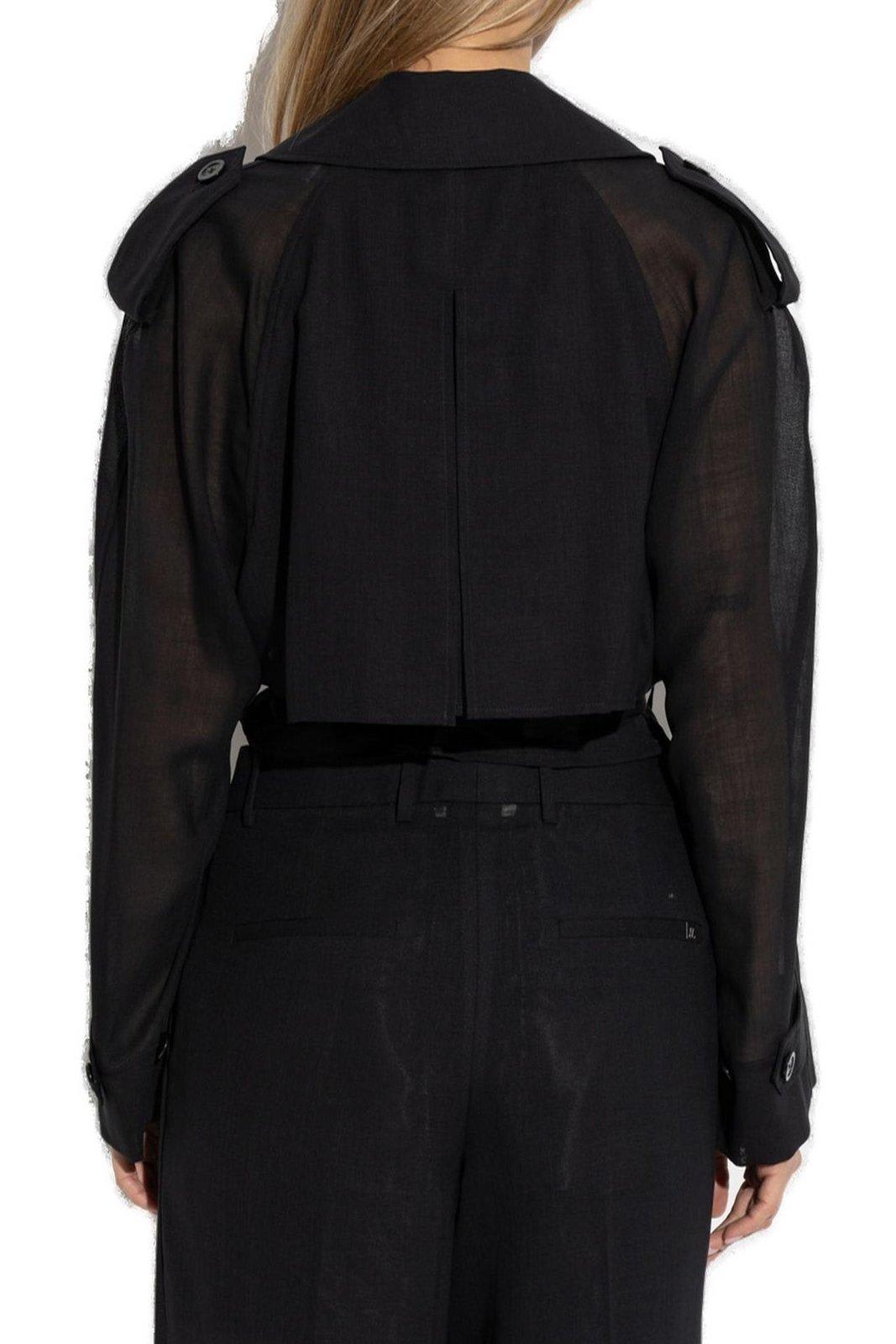 Shop Helmut Lang Cropped Trench Coat In Black