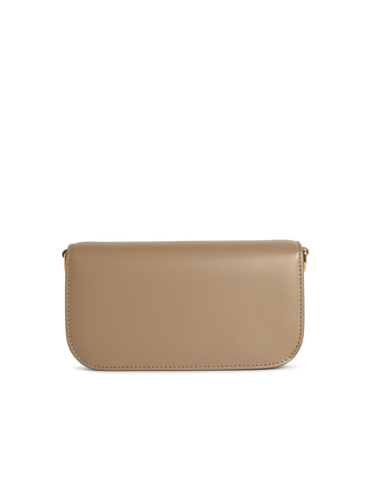 Dolce & Gabbana 3.5 Leather Taupe Crossbody Bag