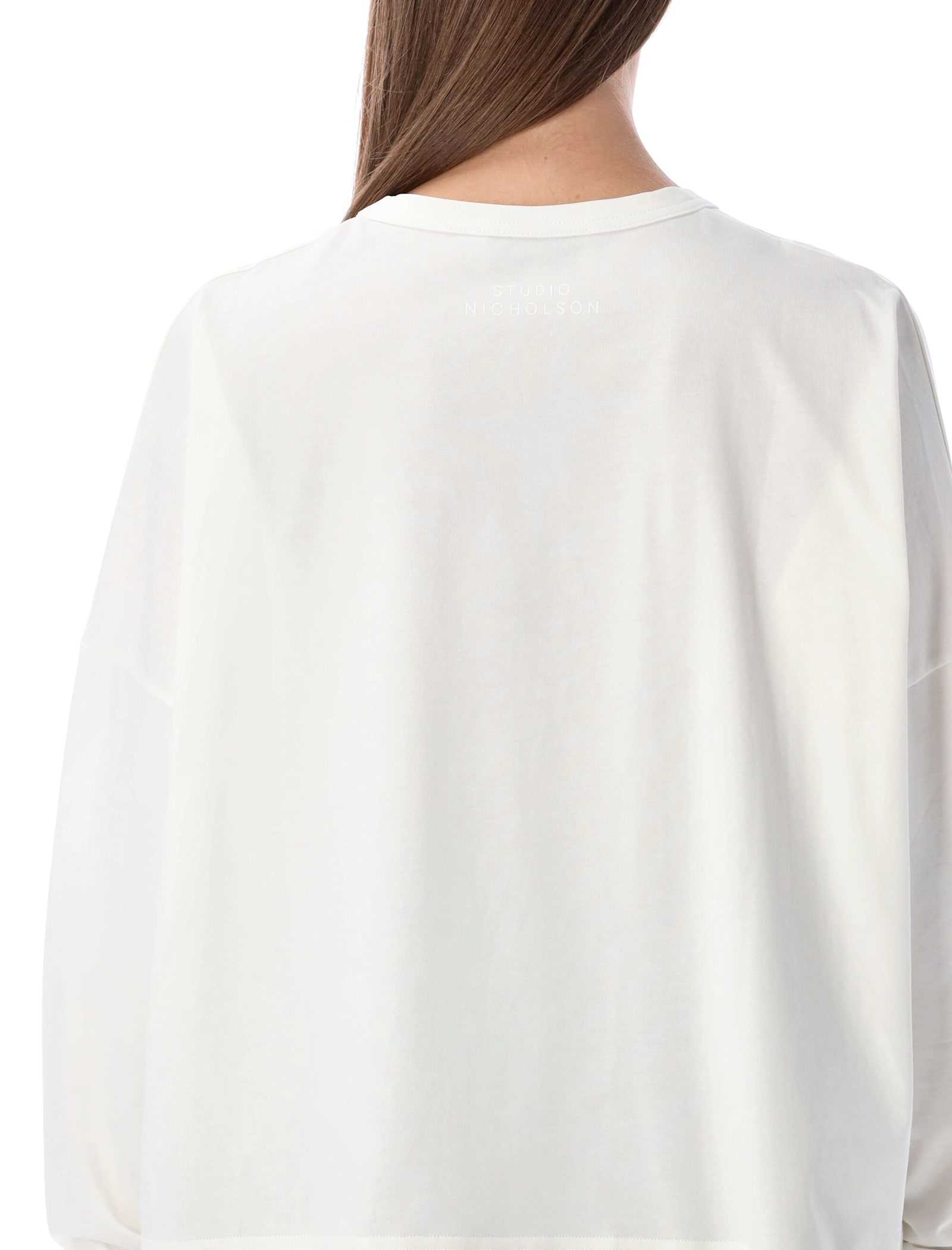 Studio Nicholson Loop Cotton Jersey Long Sleeve T-shirt In White