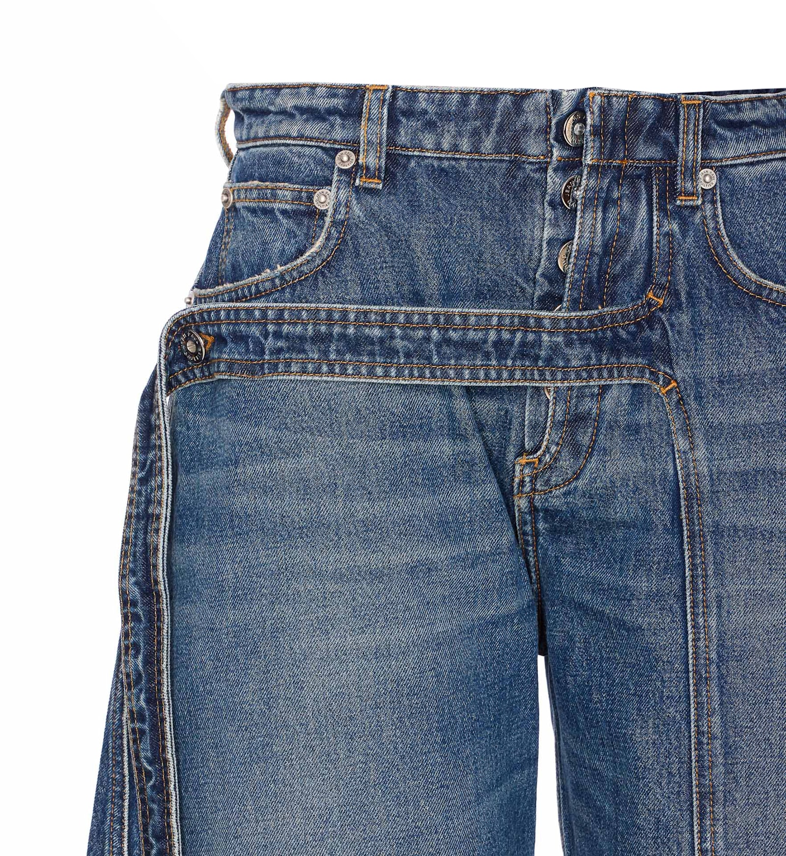 Jean Paul Gaultier Relaxed-fit Low-rise Jeans With Unique Side Zipper In Blue