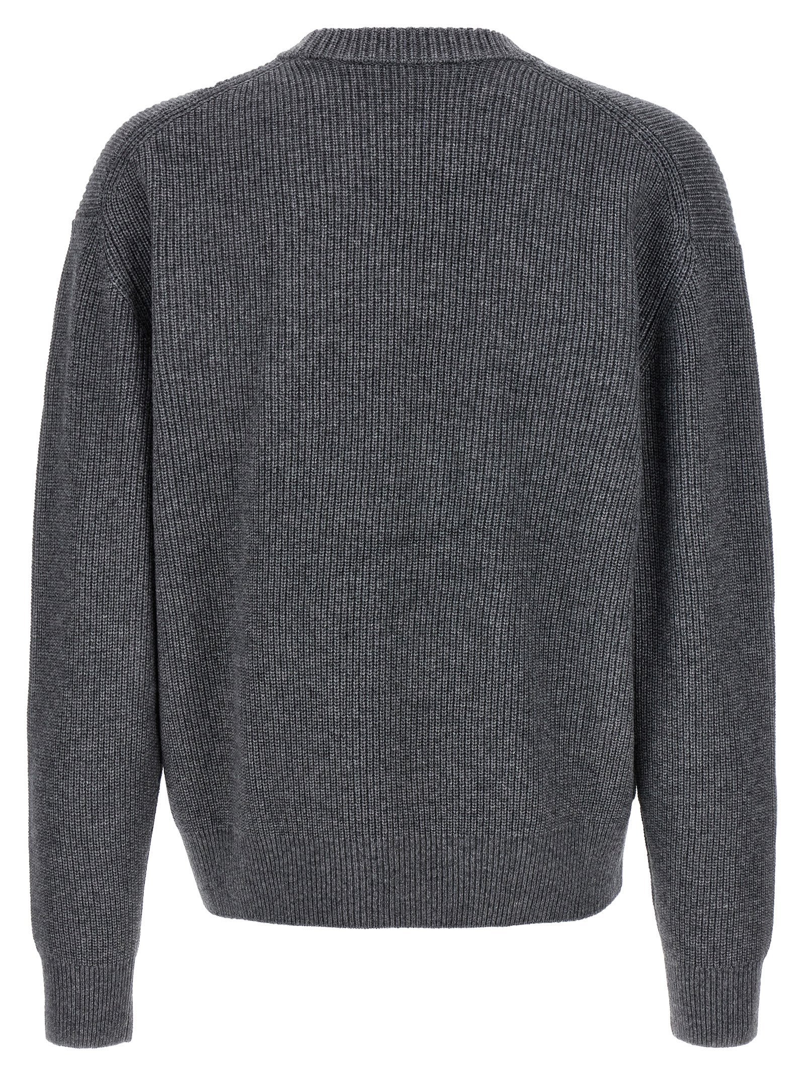 Shop Maison Kitsuné Bold Fox Head Sweater In Gray