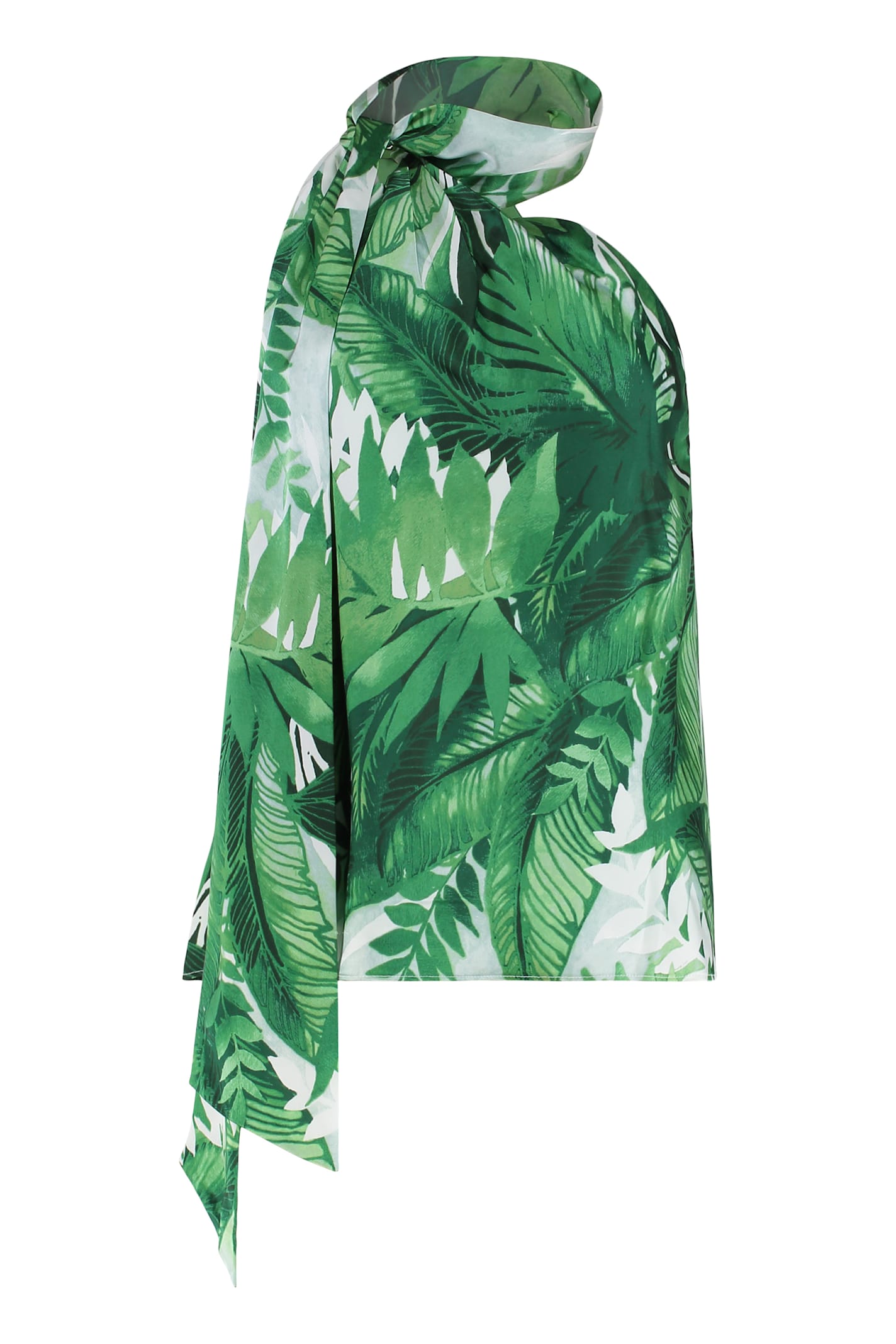 Shop Ralph Lauren Satin Blouse In Green