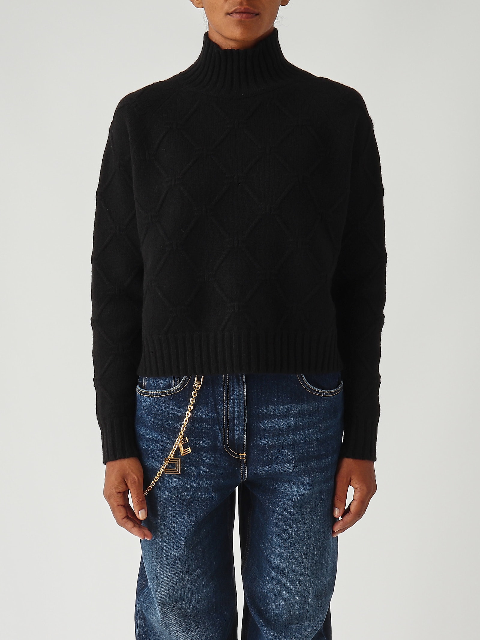 Elisabetta Franchi Lana Sweater In Black