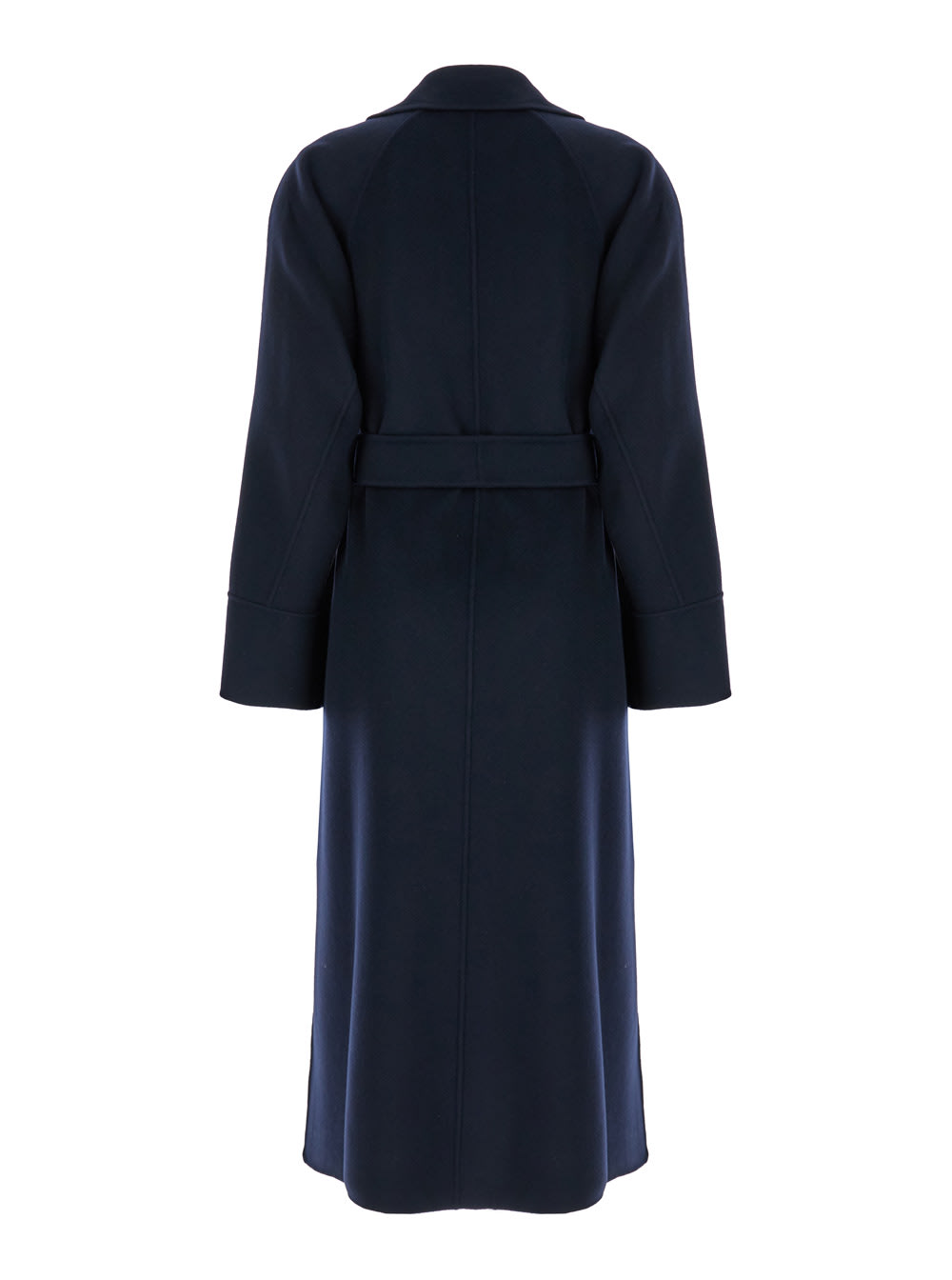 Shop 's Max Mara Agata Blue Coat With Matching Belt Il Wool Woman