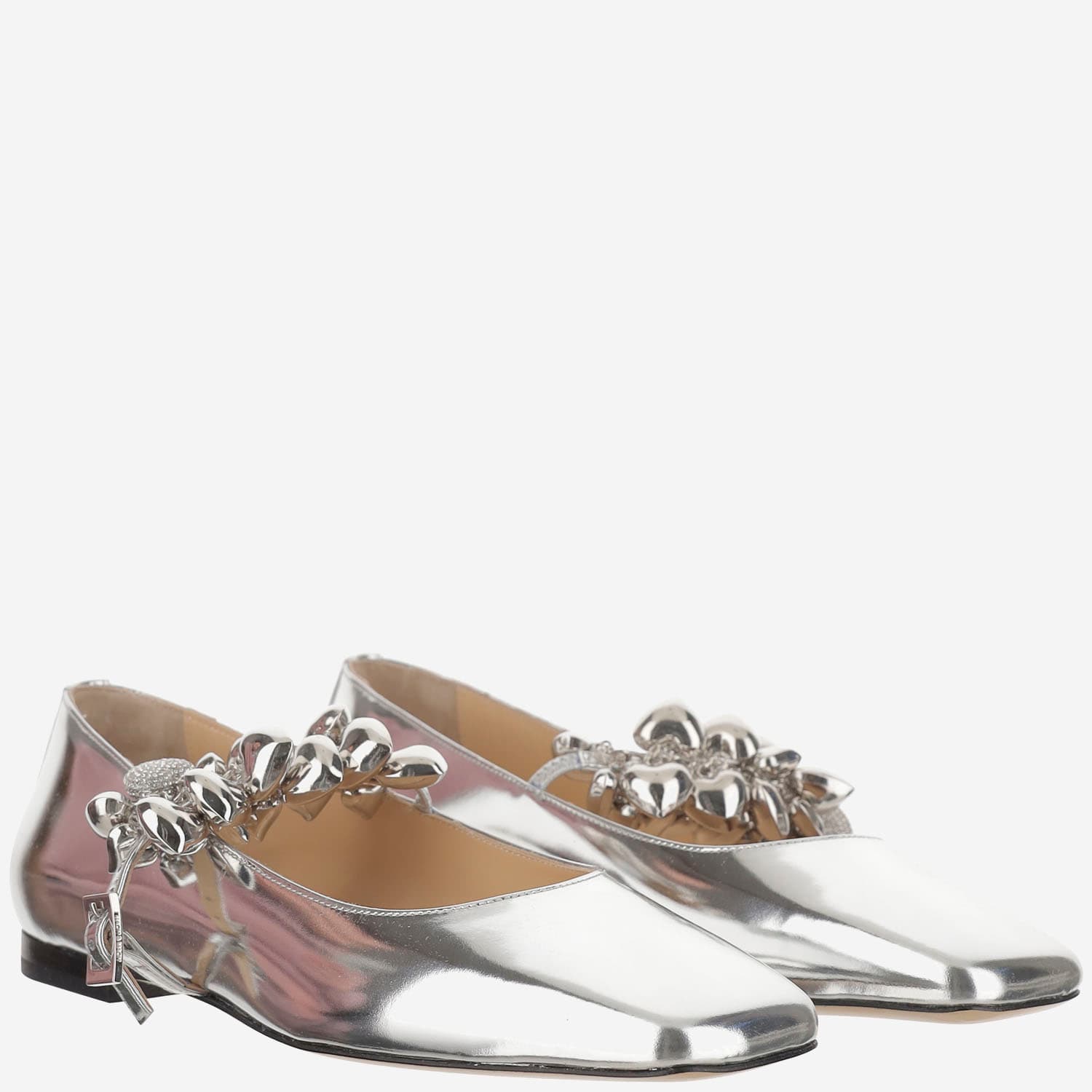 Mach & Mach Low Shoe With Metallic Decoration In Silver