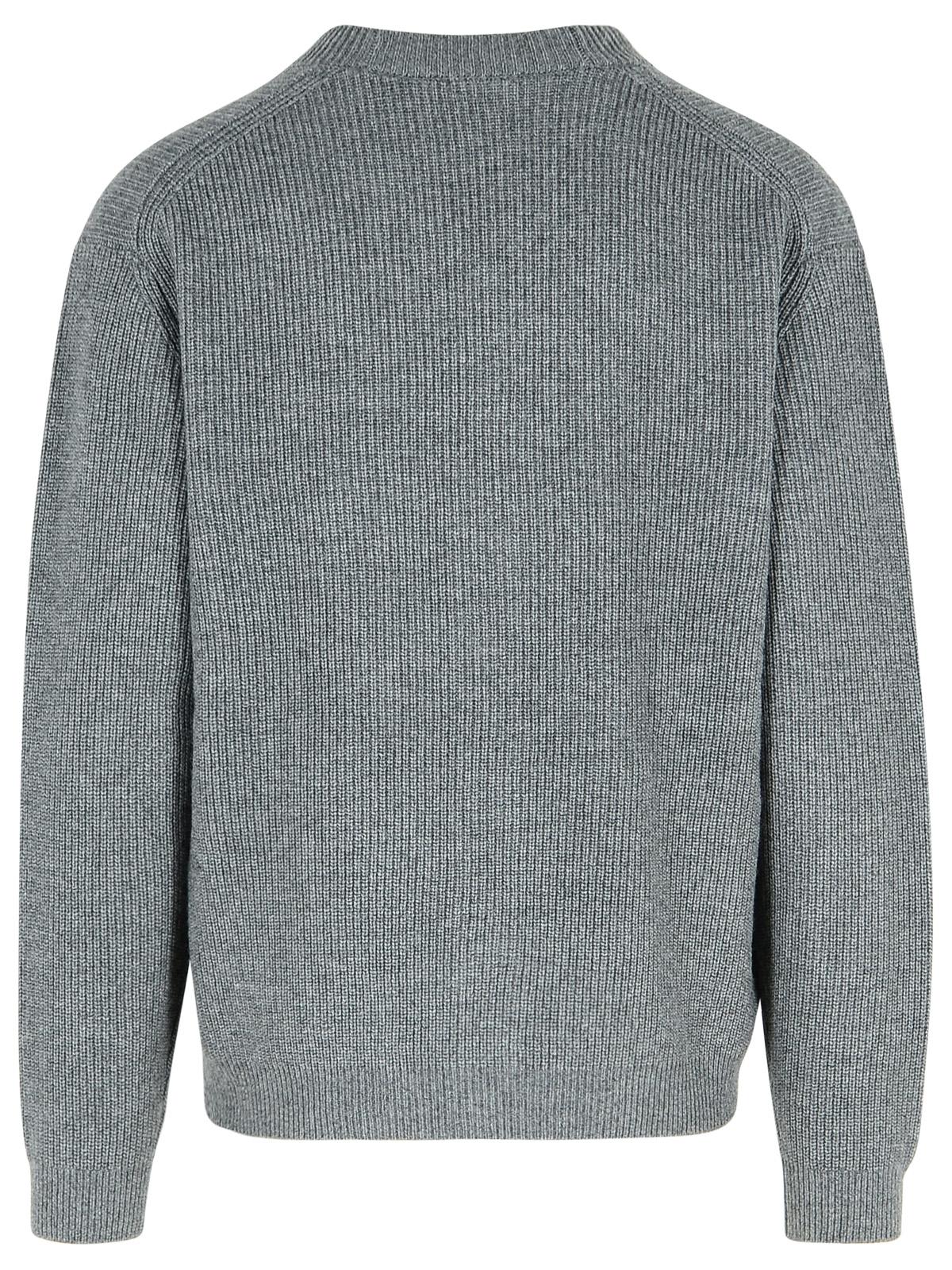 Shop Maison Kitsuné Grey Wool Blend Cardigan