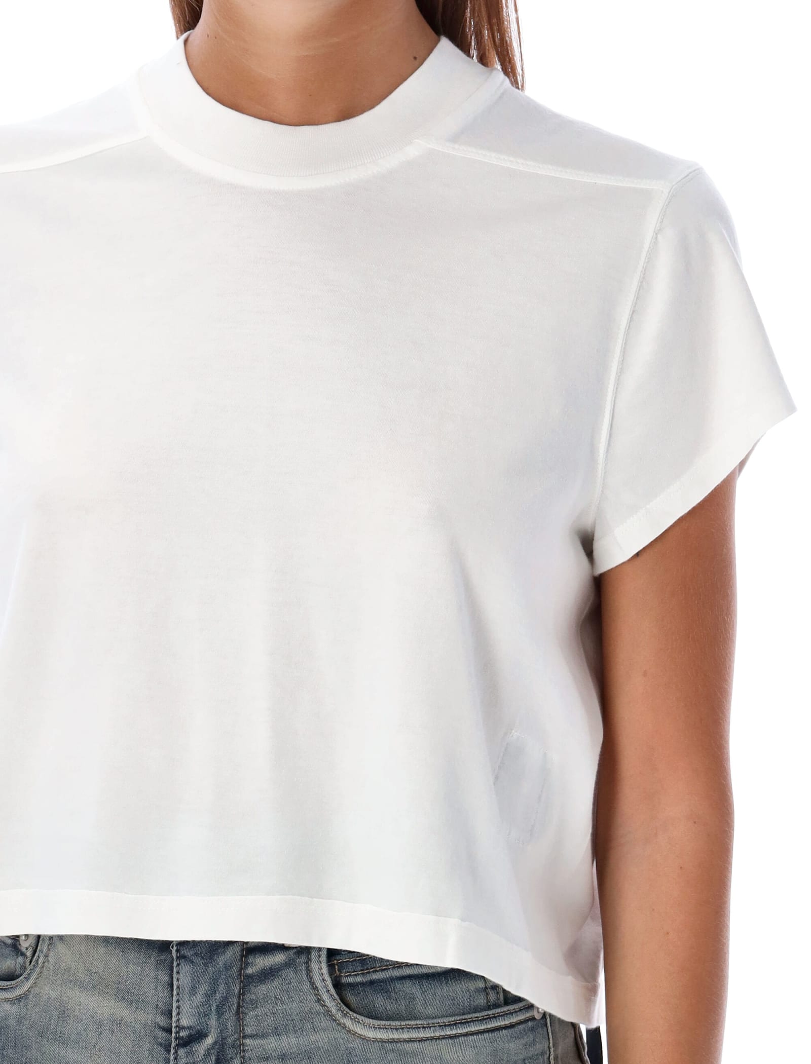 Shop Drkshdw Cropped Small Level T-shirt In Milk