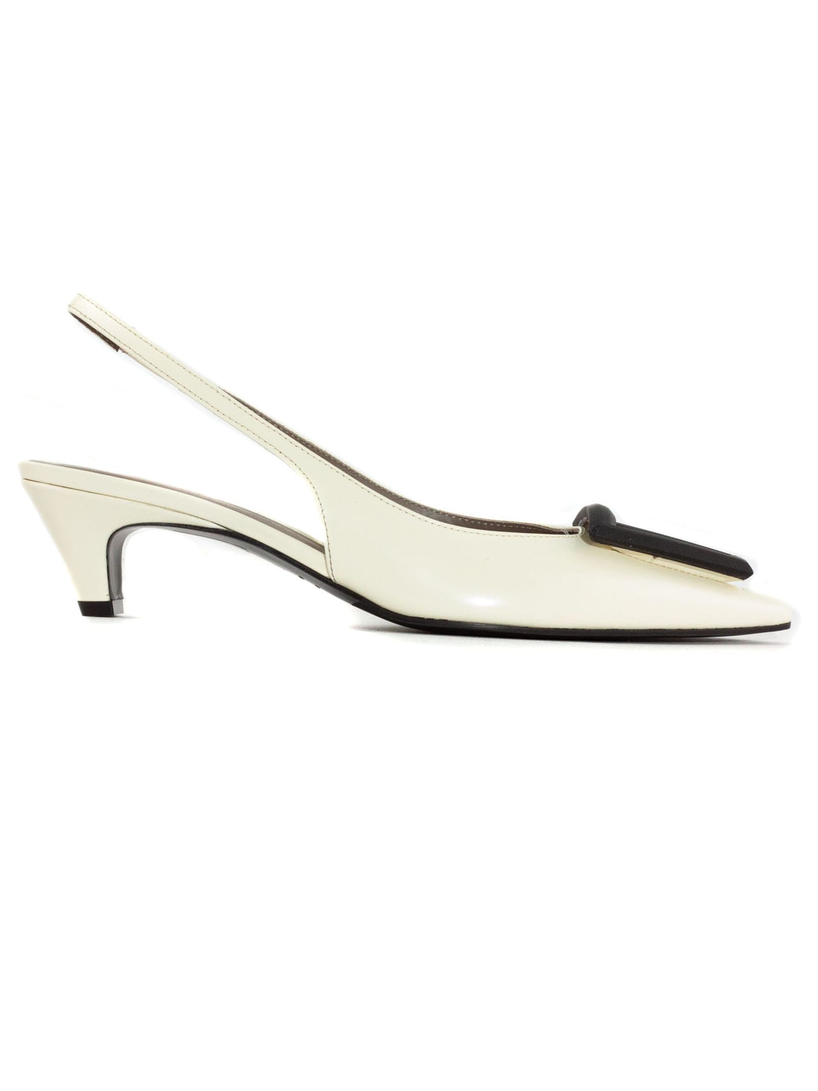 Shop Roberto Festa Dorien Bone White Leather Slingback