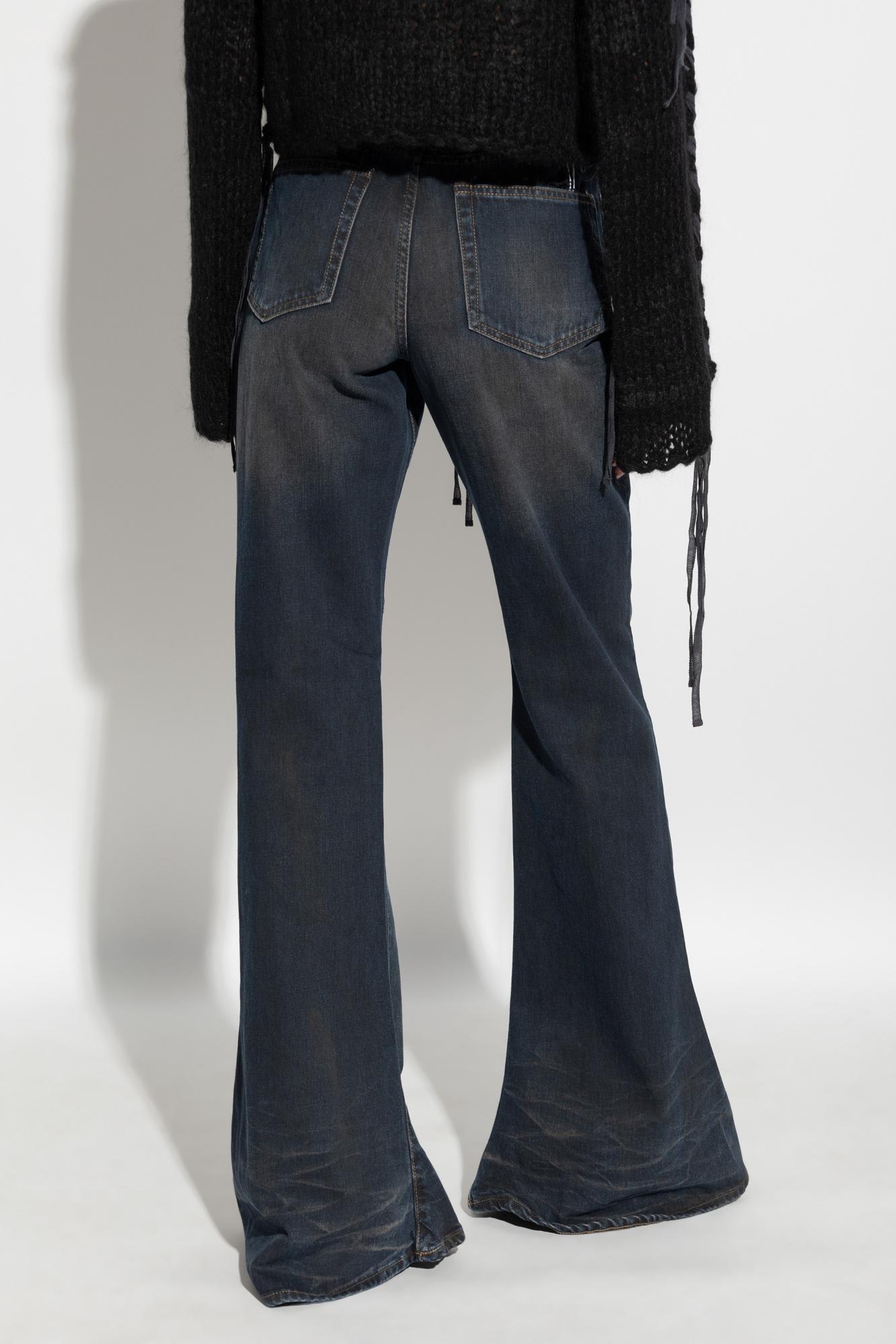 Shop Acne Studios Flared Jeans In 838 Dark Blue