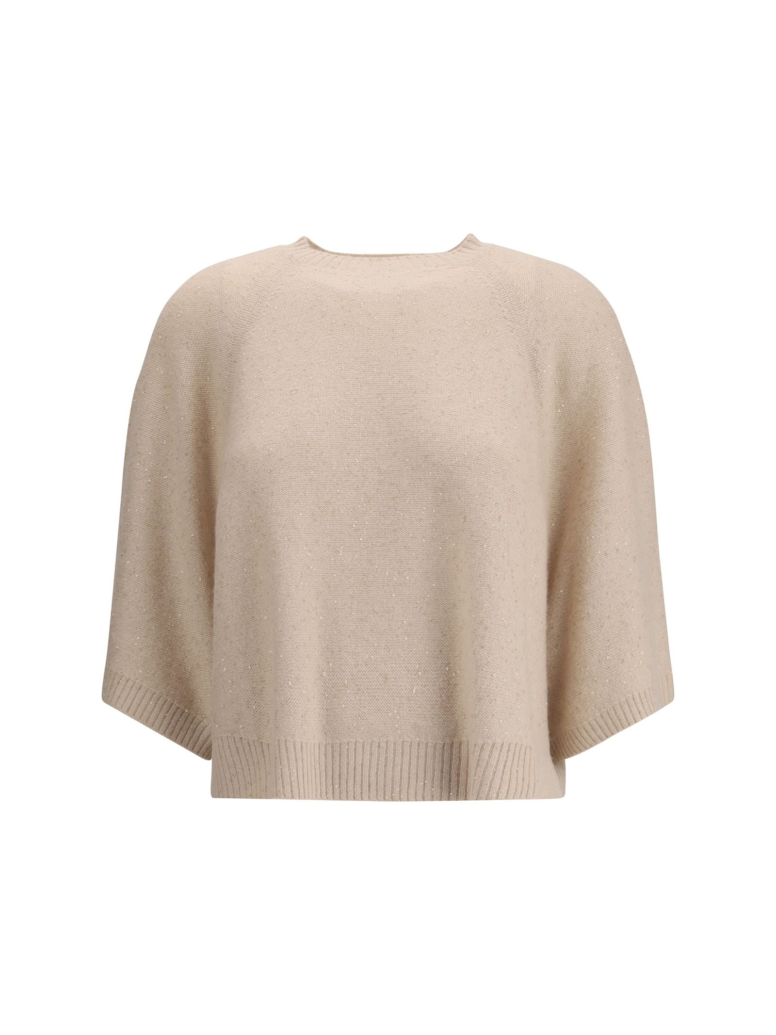 Fabiana Filippi Sequins Wool Sweater In Neutral