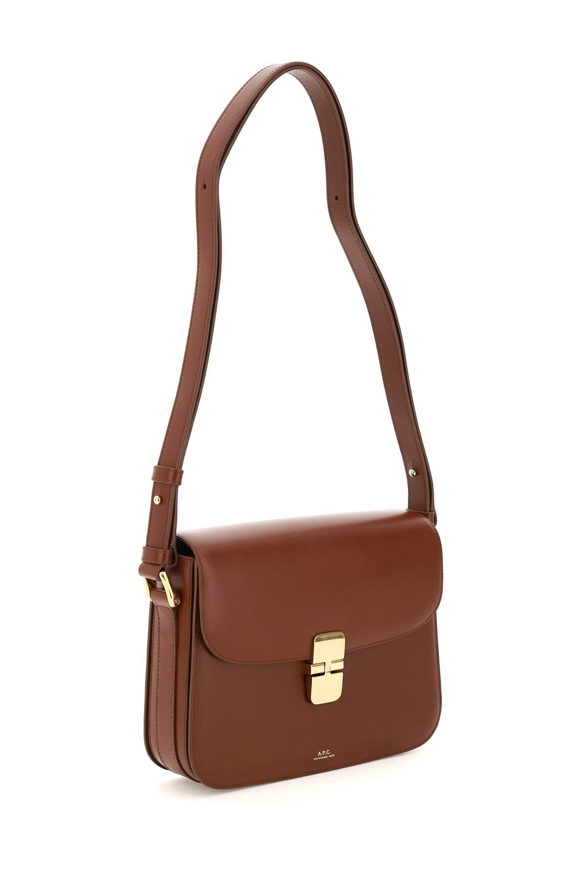 Apc A.p.c. Brown Leather Grace Mini Crossbody Bag In Brown