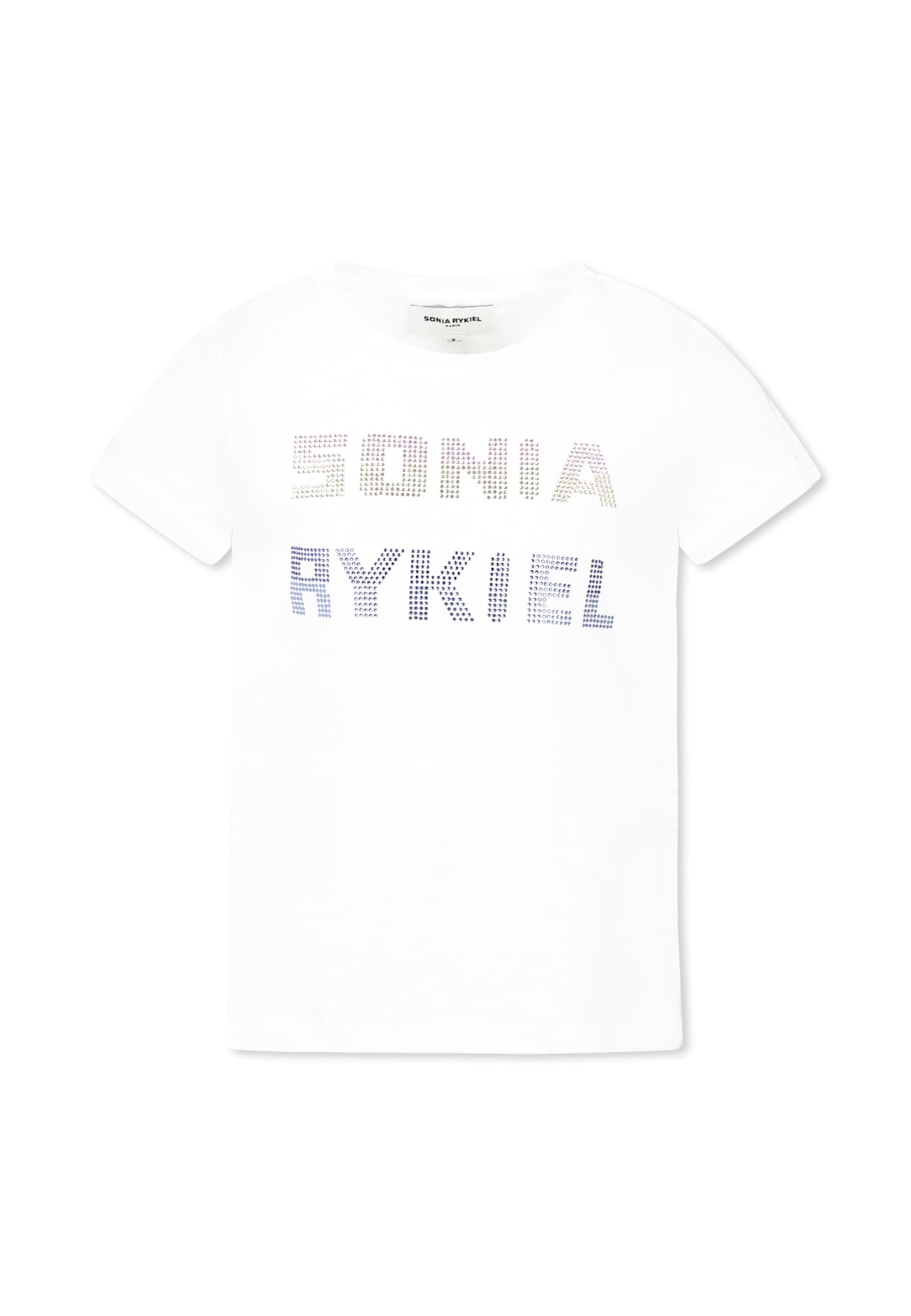 Shop Rykiel Enfant White T-shirt For Girl With Logo