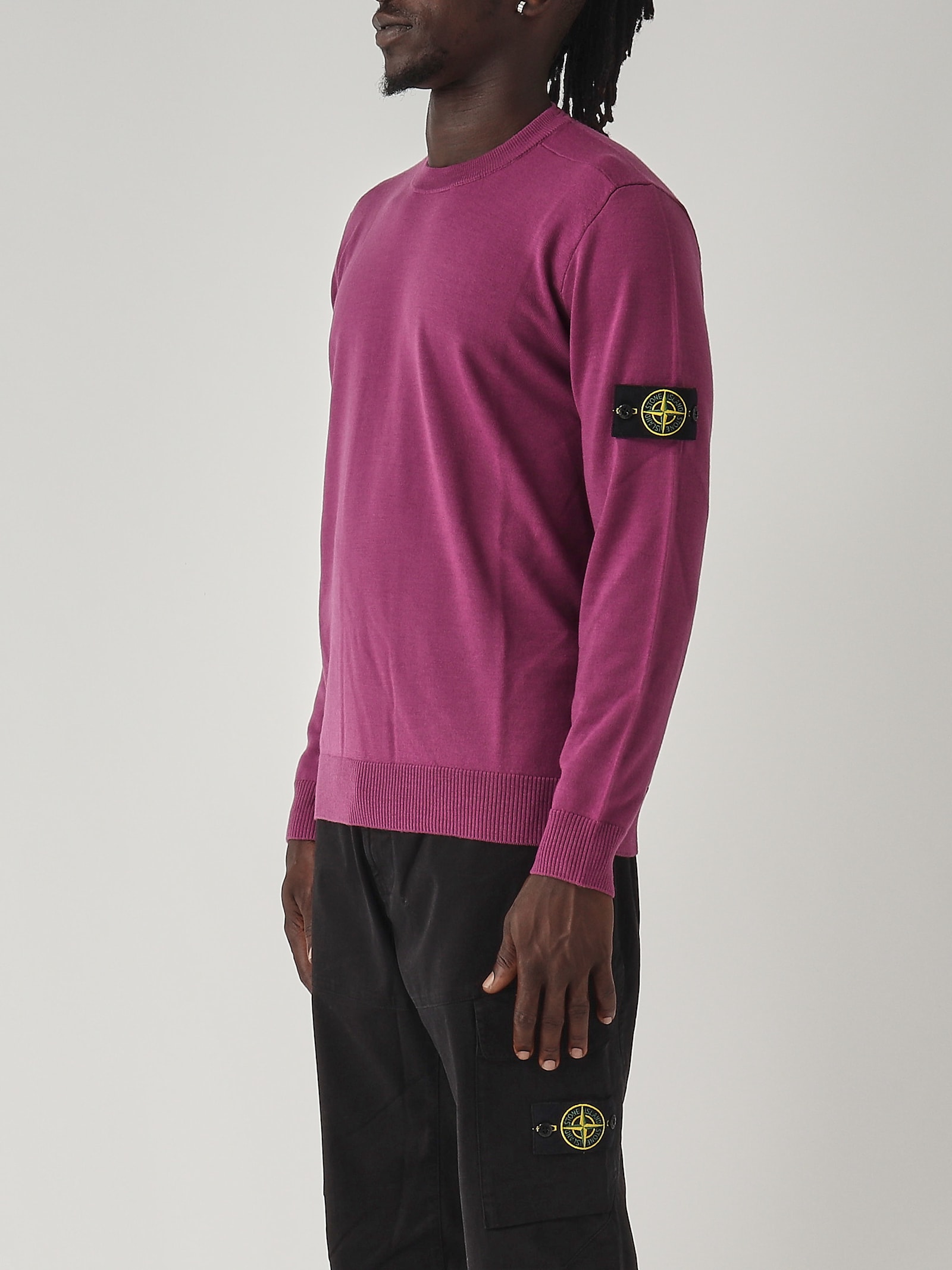 Shop Stone Island Maglia Sweater In Viola