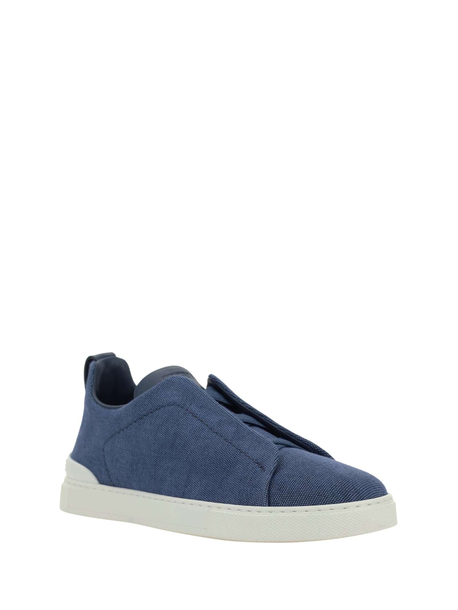 Shop Zegna Low Top Sneakers In Blue