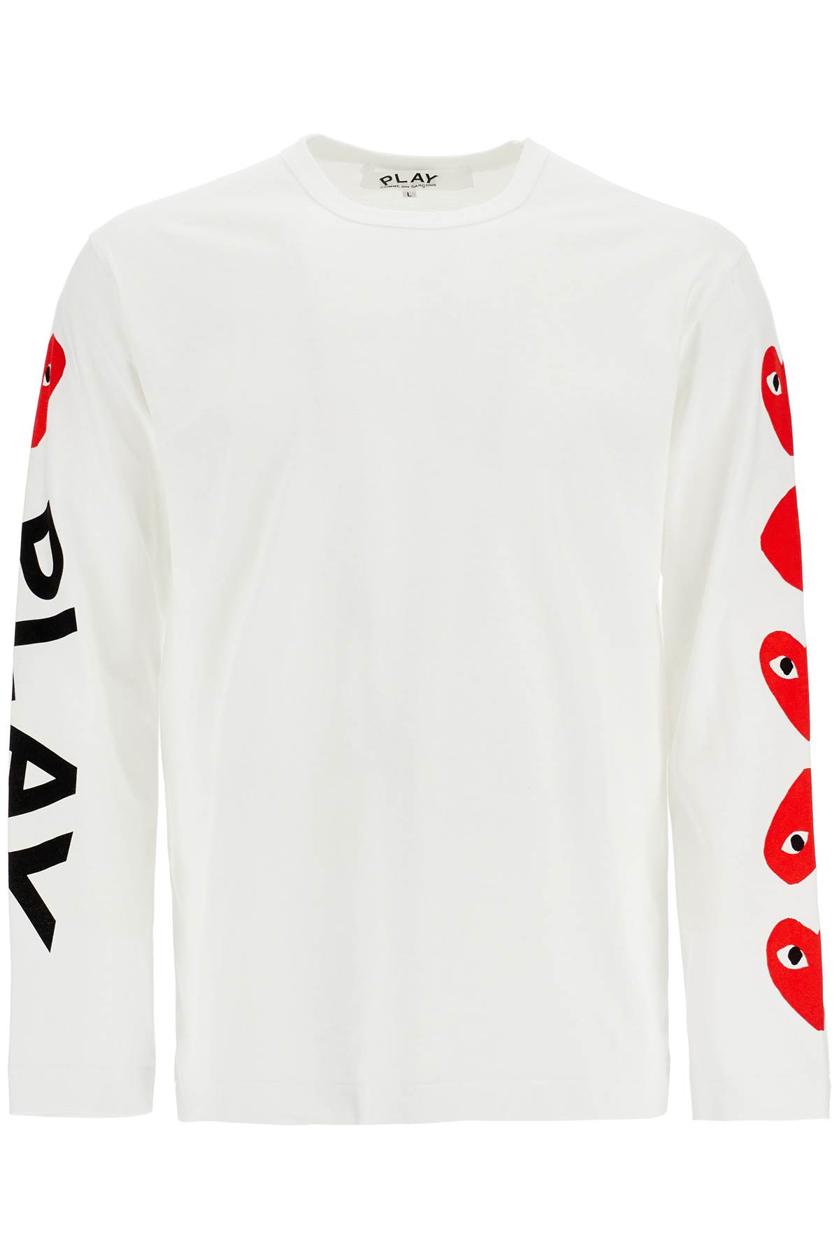 Comme des Garçons Play Unisex T-shirt In White Cotton With Heart Logo Print