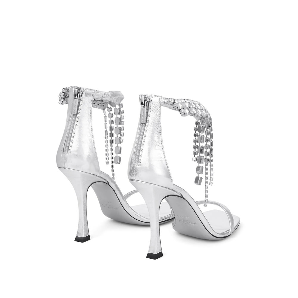 Jimmy Choo 100mm Verity Sandals In Silver