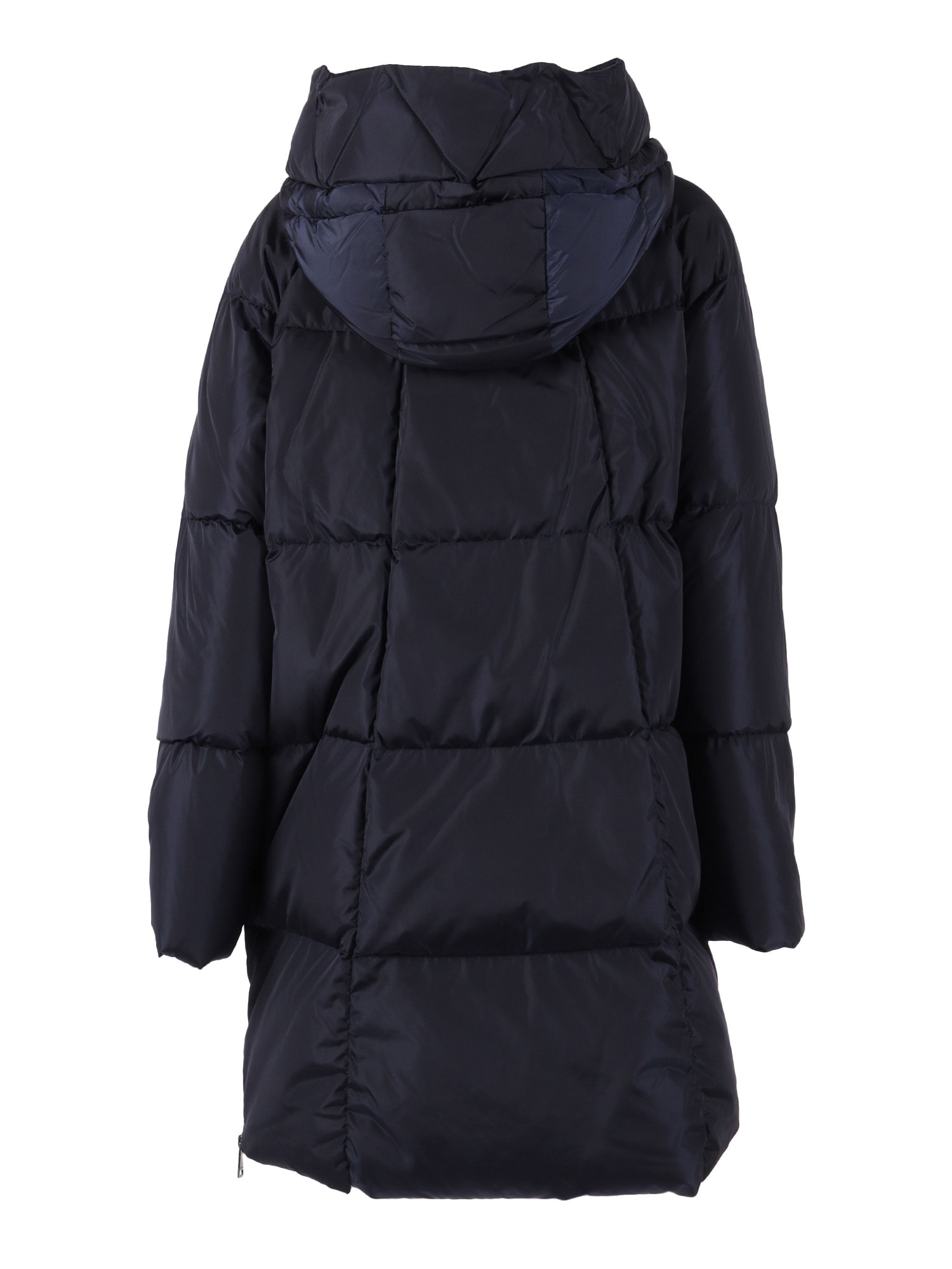 Weekend Max Mara Long-sleeved Hooded Cotton Jacket In Blue