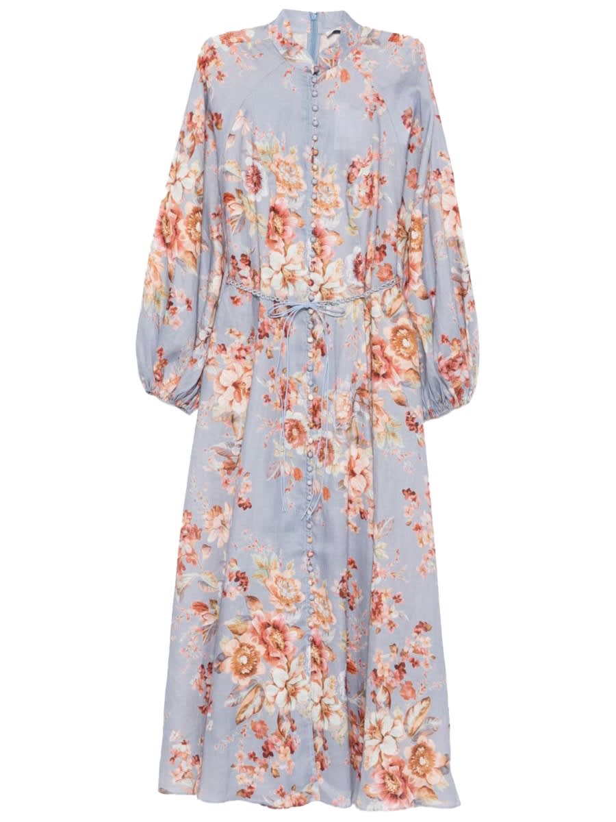 Zimmermann Robe Au Genou - Bleu Clair