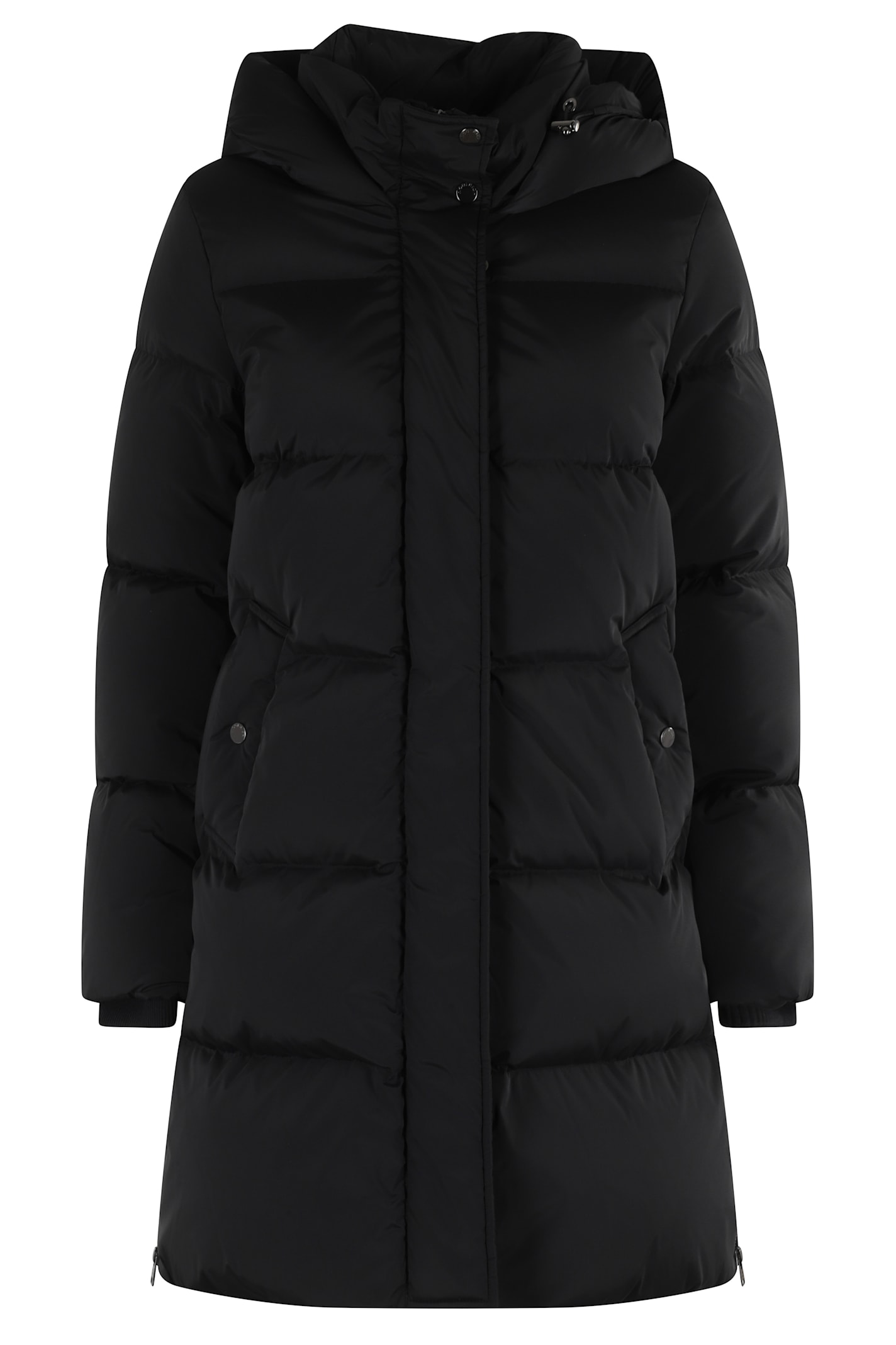 Woolrich Quilted Jacket With Concealed Zip And Snap Button Placket In Blue