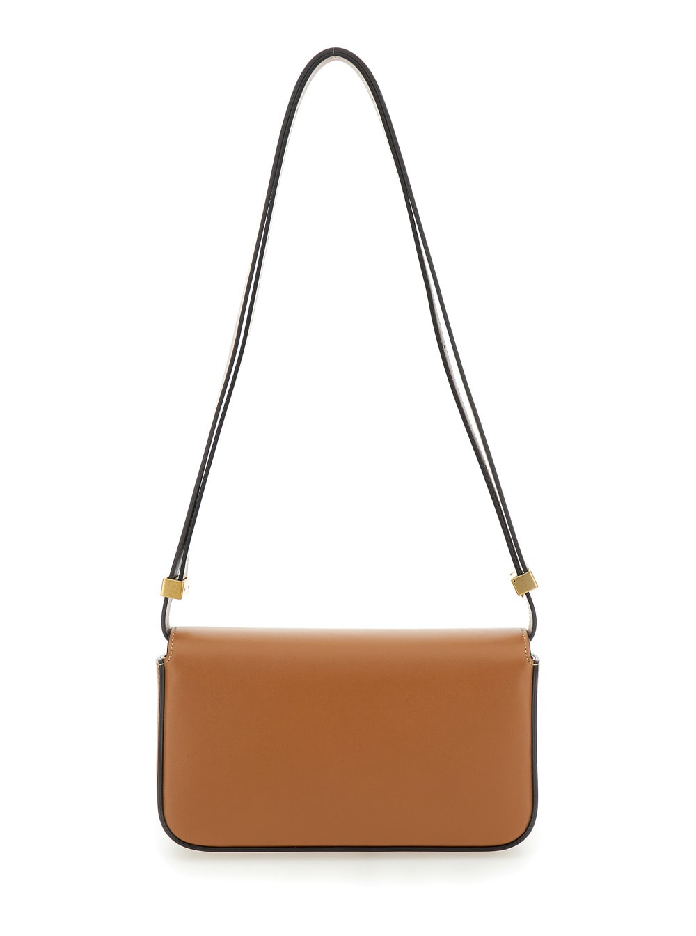 Shop Tod's T Timeless Brown Crossbody Bag With Logo Detail In Smooth Leather Woman