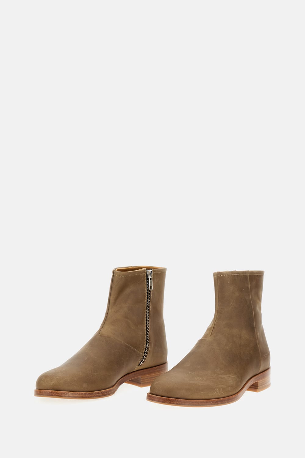 Common Projects Zipper Boot In Waxed Suede In Brown