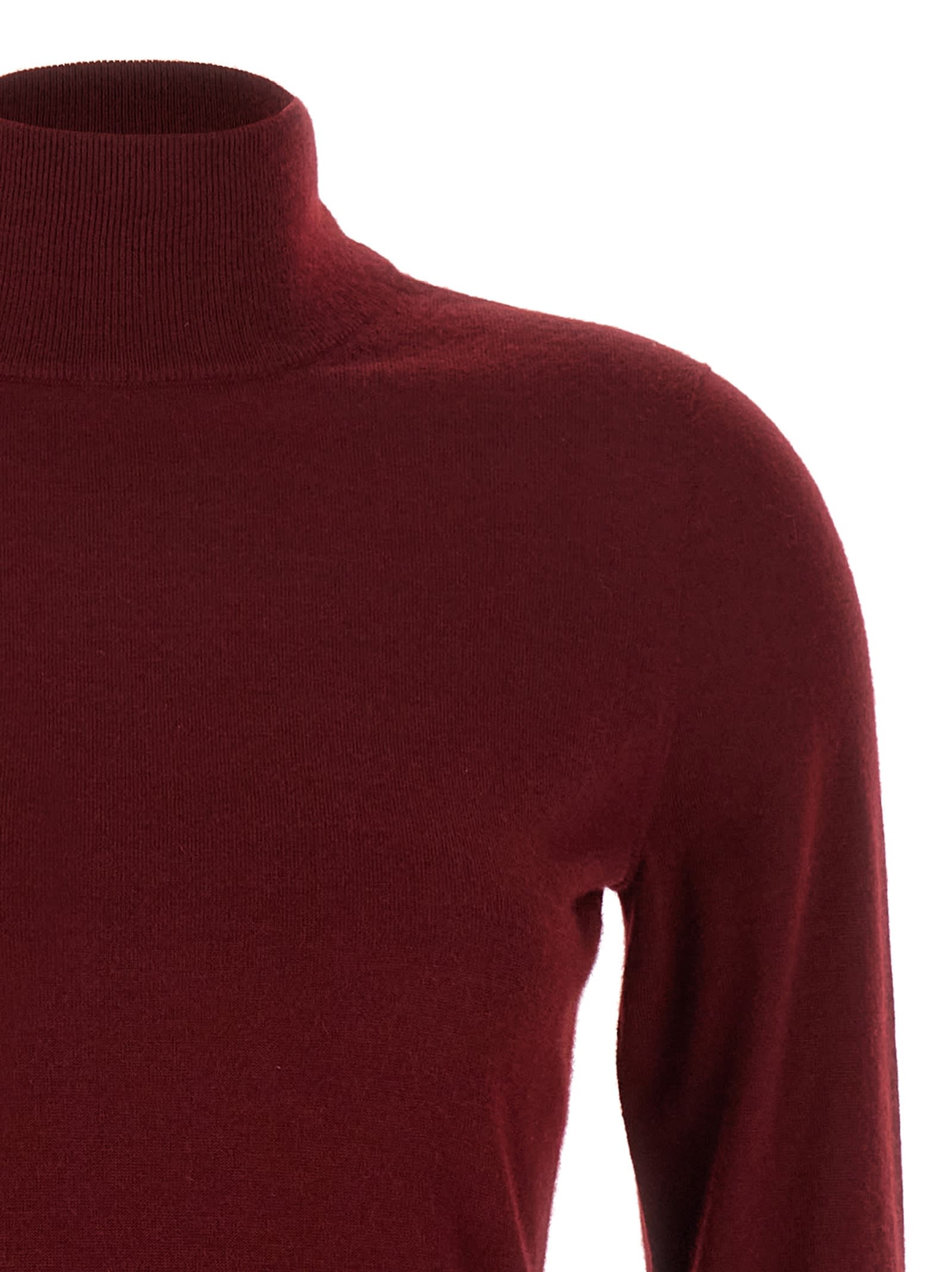 Max Mara Relaxed Fit Burgundy Cashmere Blend Sweater In Burgundy