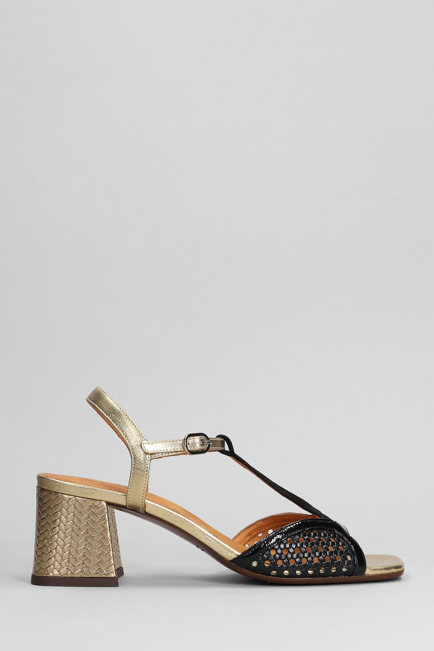 CHIE MIHARA LIPICO SANDALS IN BLACK LEATHER
