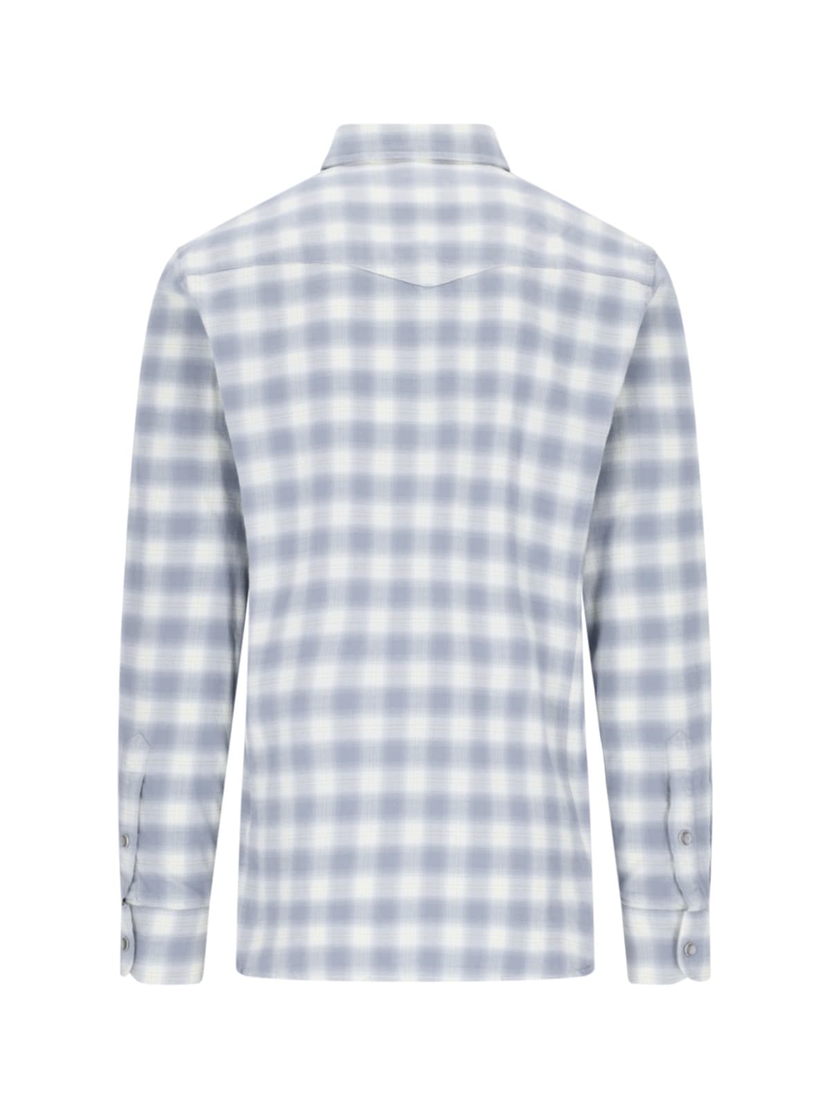 Shop Tom Ford Checked Shirt In Gray