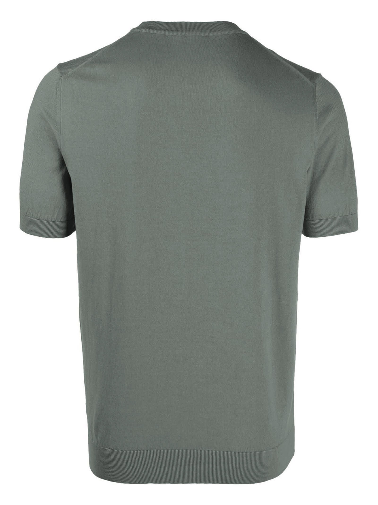 Shop Fedeli Green Cotton T-shirt