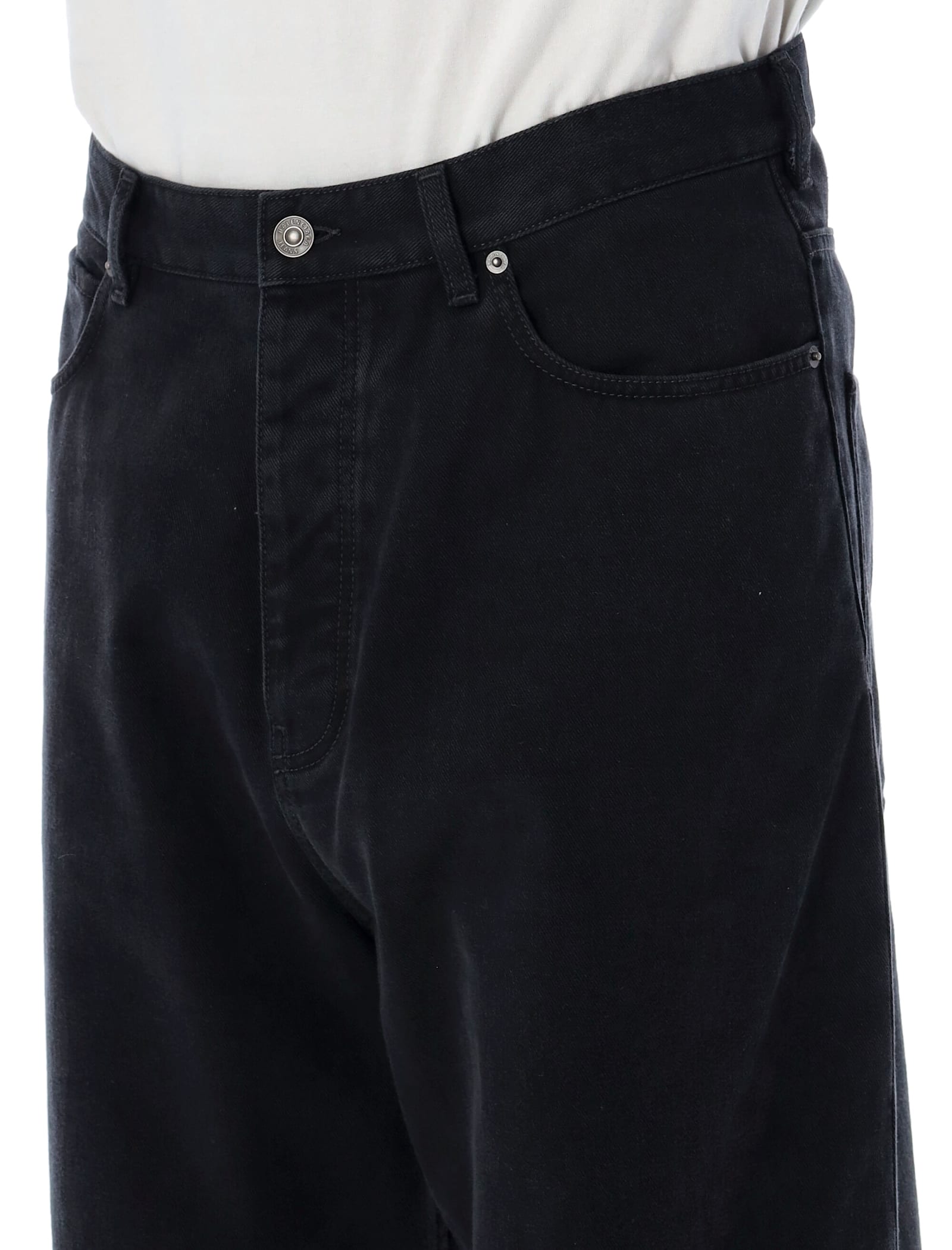 Balenciaga Loose Fit Denim Trousers In Black
