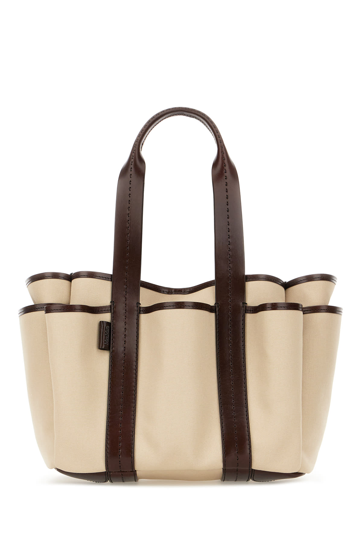 Max Mara Sand Canvas Giardiniera Handbag In 001