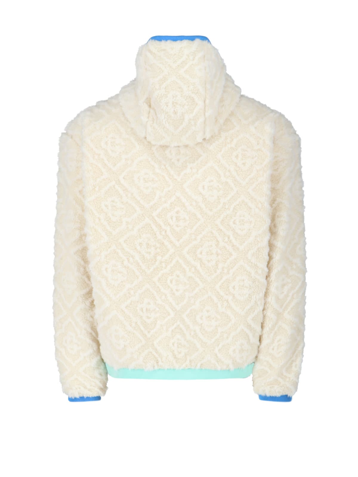 Casablanca Monogram Jacquard Oversized Fleece Jacket In White