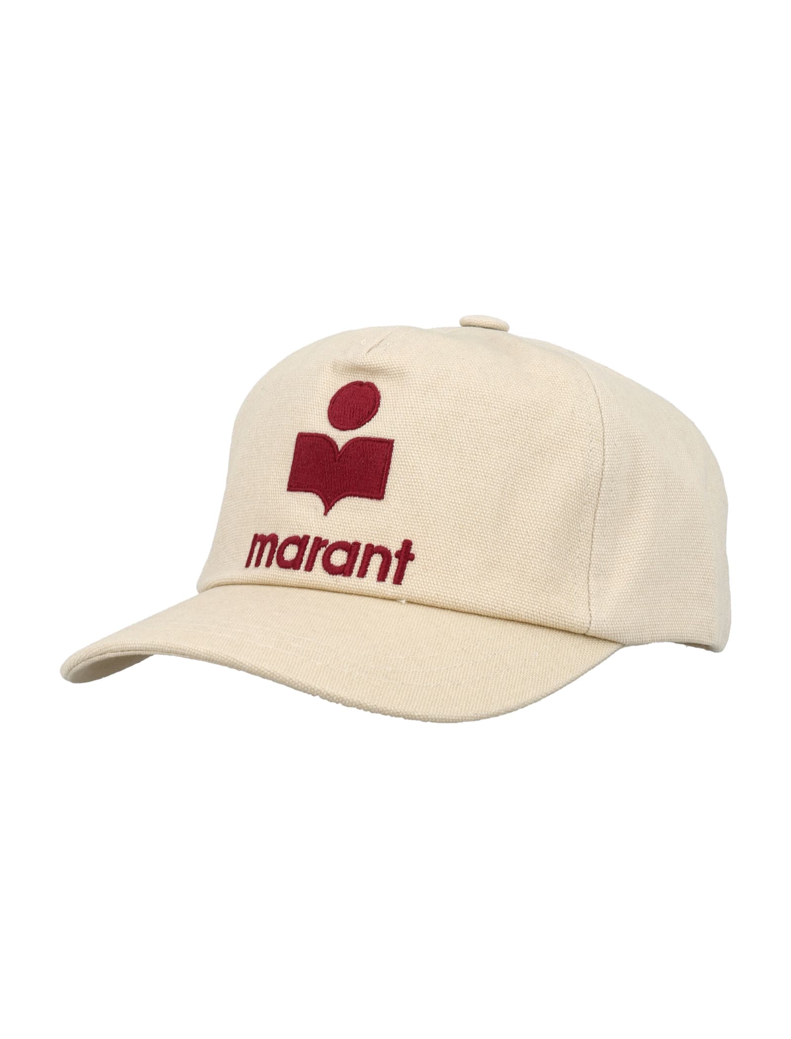 Shop Isabel Marant Tyron Logo Cap In Ecru Red