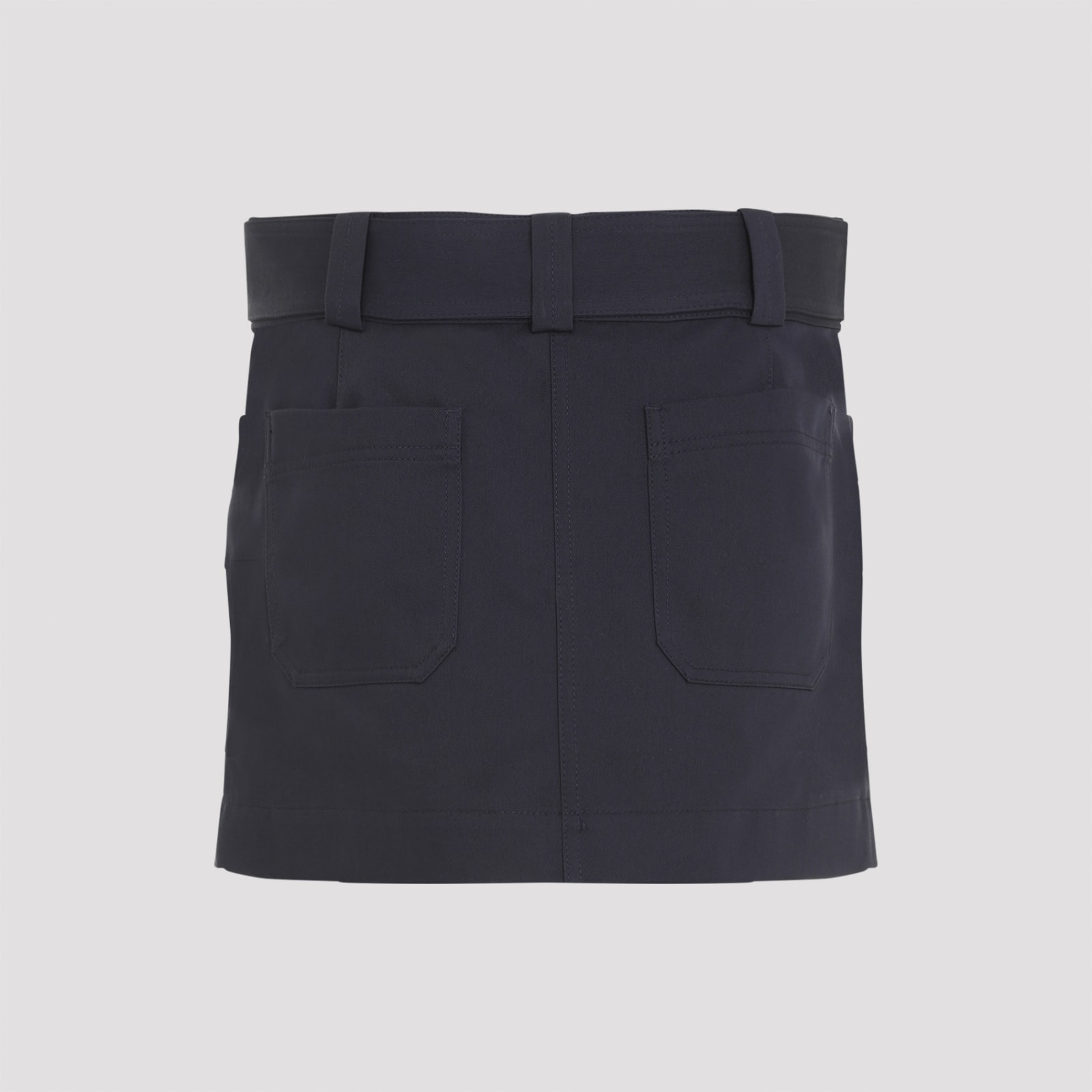 Shop Chloé Cotton Mini Skirt In Z Eclipse Blue