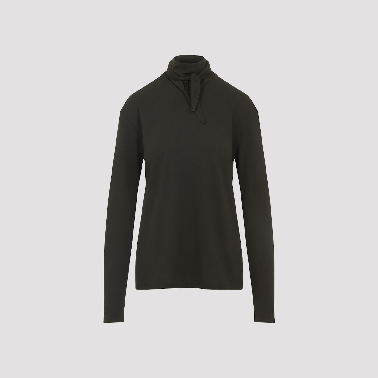 Lemaire Long Sleeved Top With Scarf Detail In Green