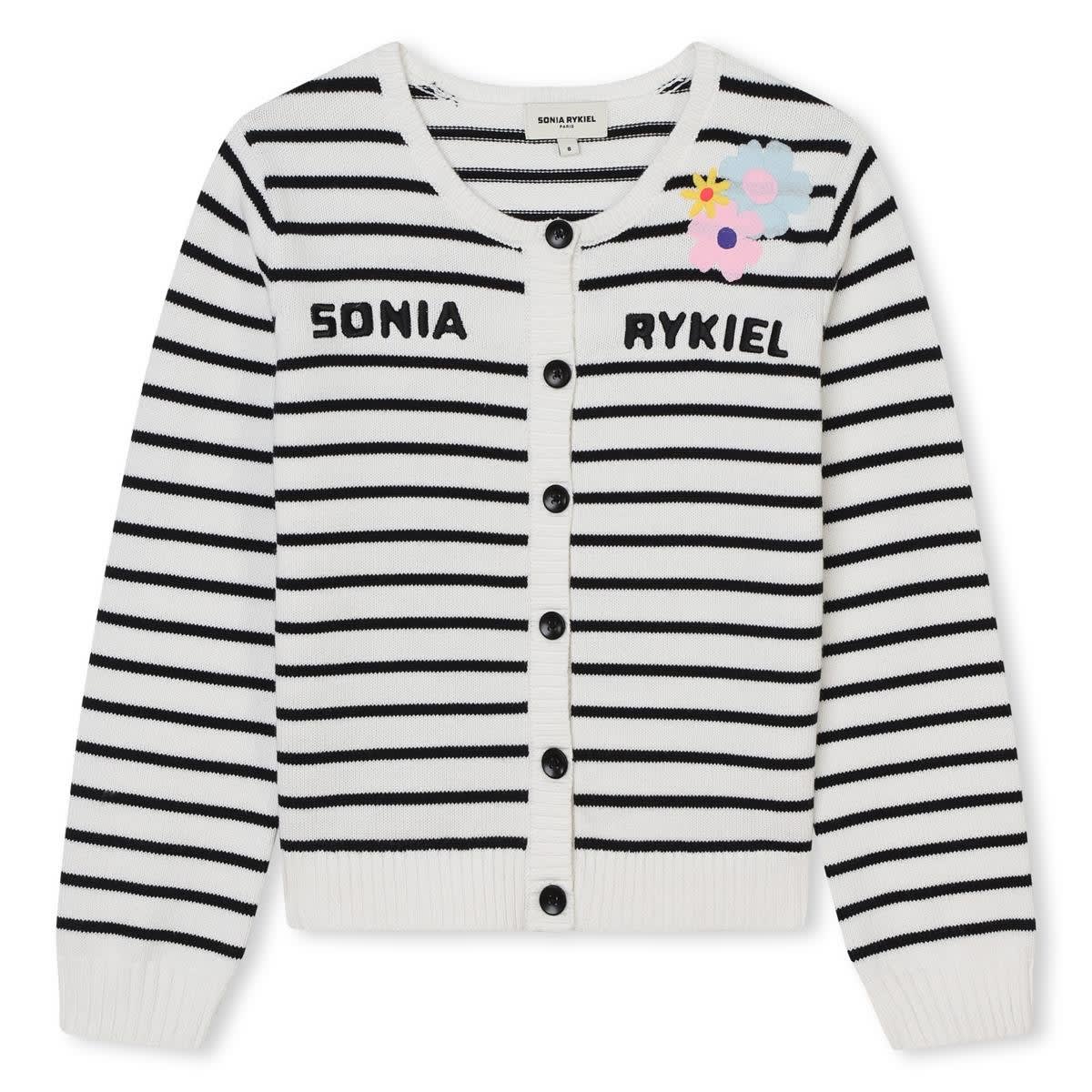 Shop Sonia Rykiel Striped Cardigan In White