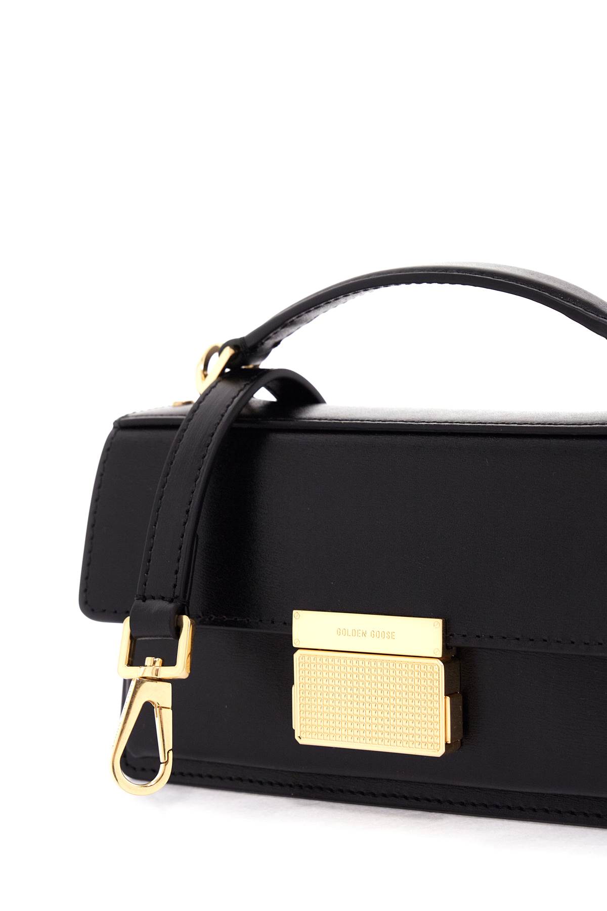Golden Goose Small Venezia Black Palmellata Leather Bag In Black