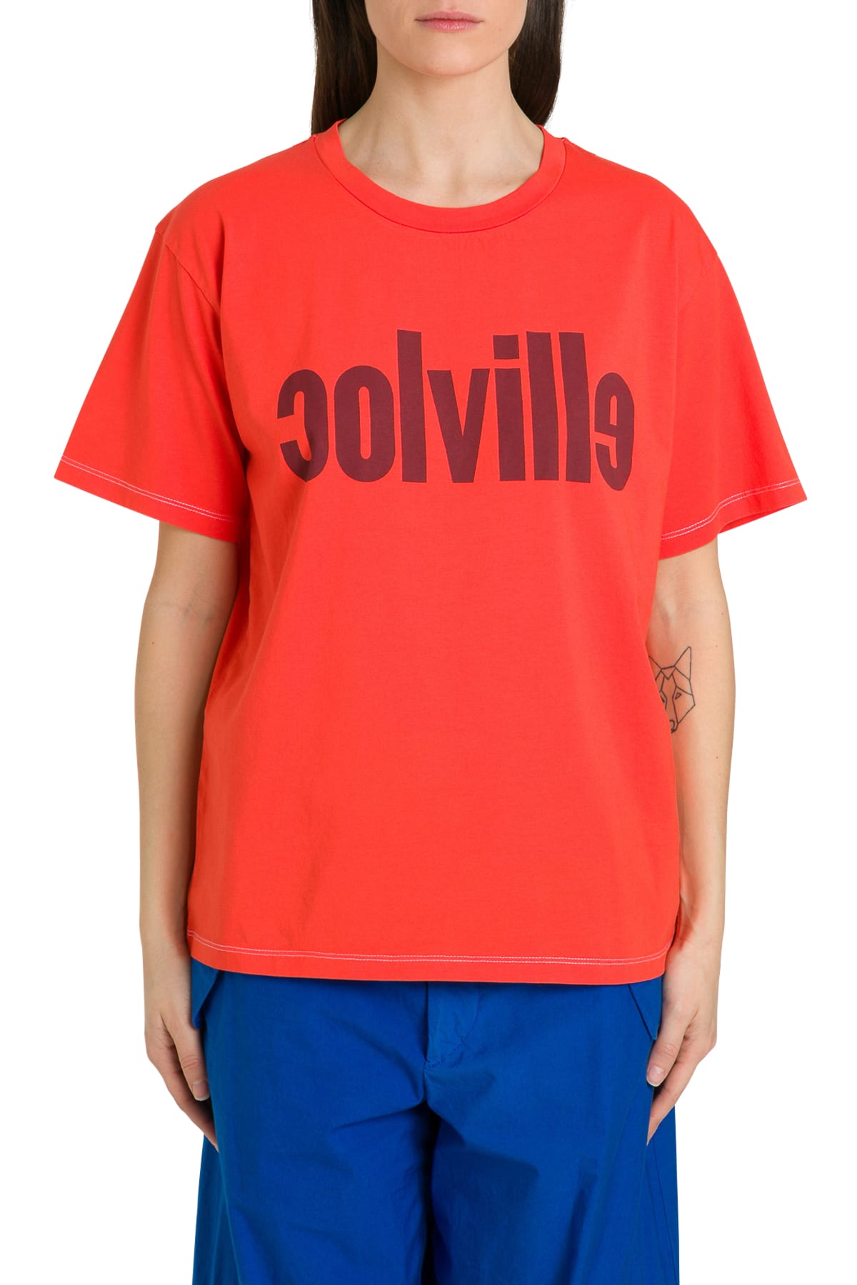Colville Logo Print Cotton T-shirt In Arancio