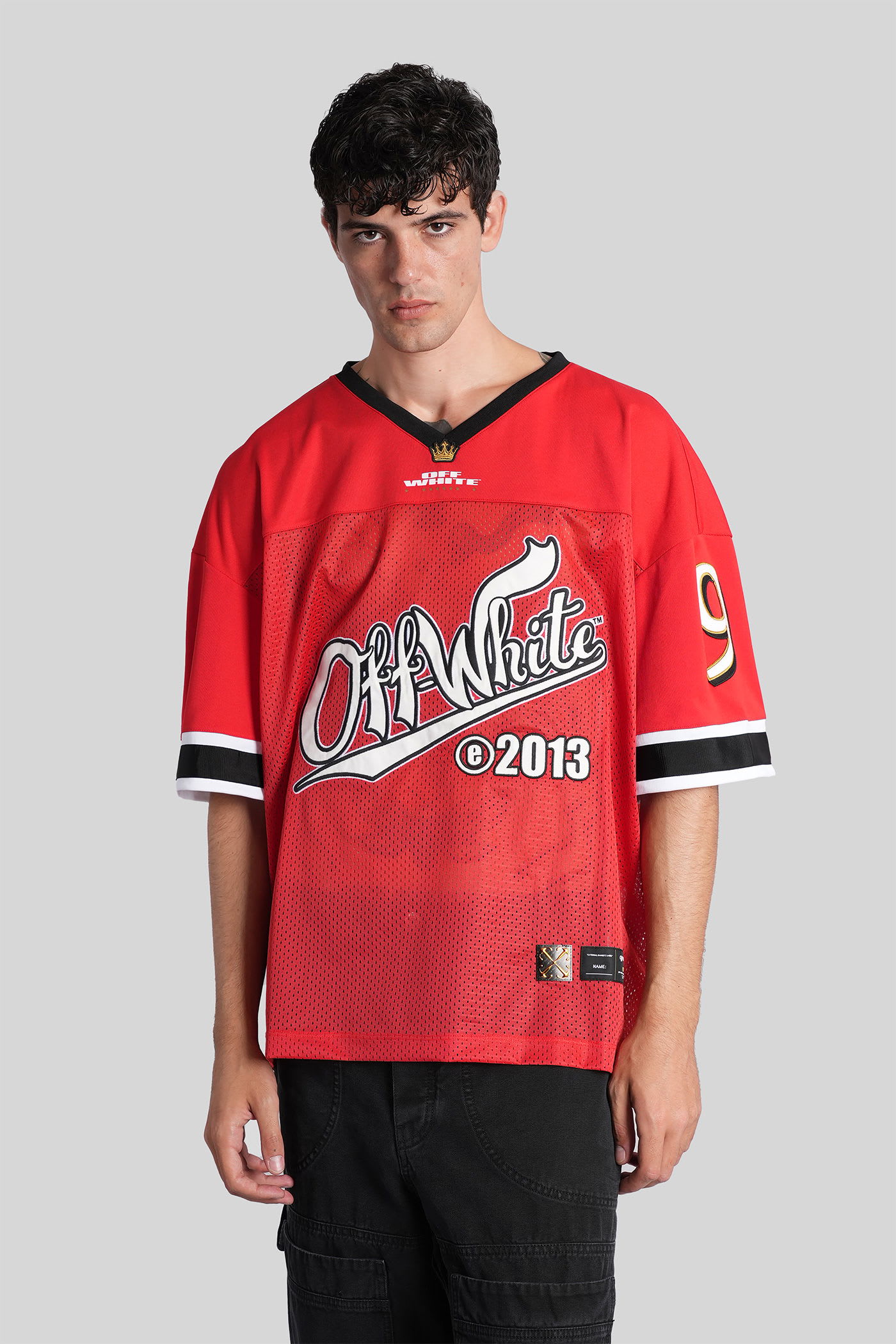Off-white T-shirt In Red Polyester In Multi