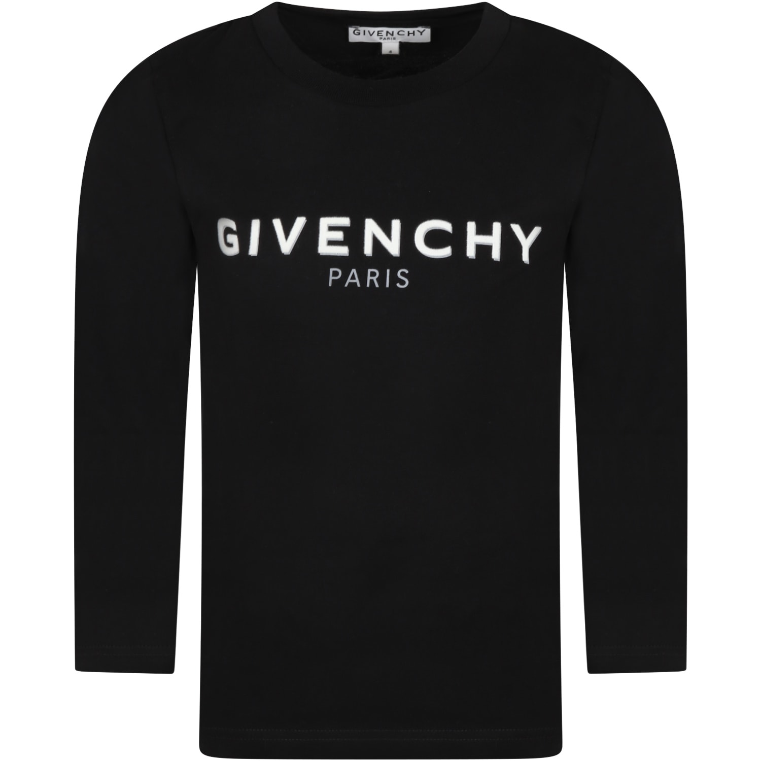 Givenchy Black T-shirt For Kids With White Logo