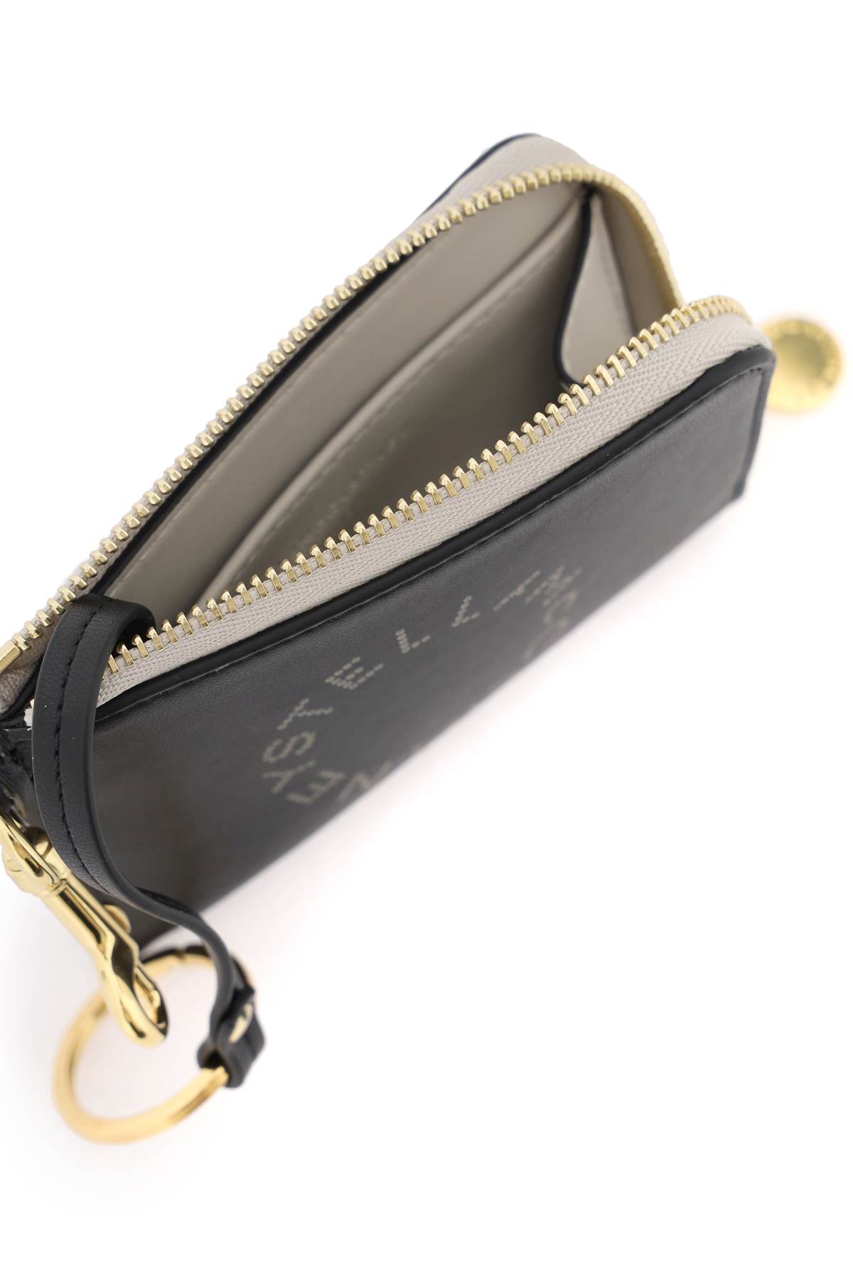 Shop Stella Mccartney Logo Card Holder In Black