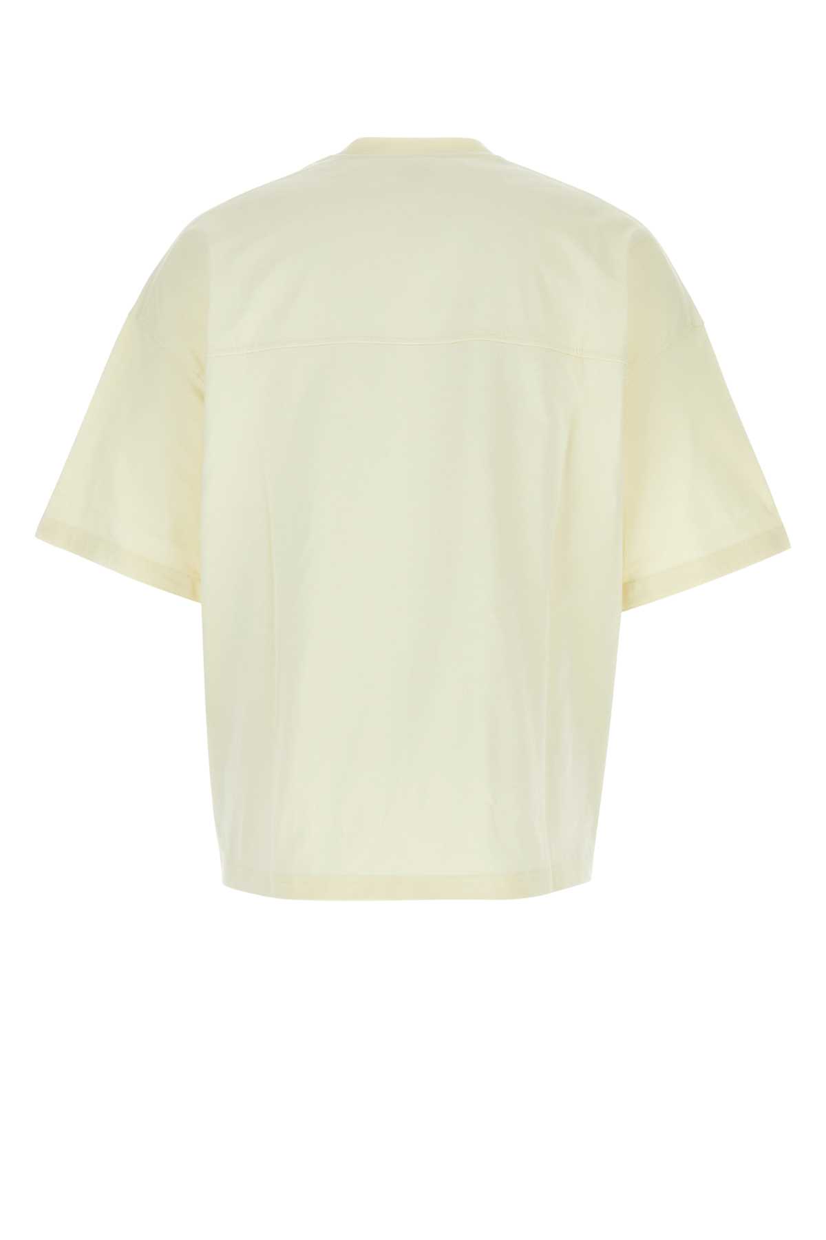 Shop Bottega Veneta Pastel Yellow Cotton Oversize T-shirt In White